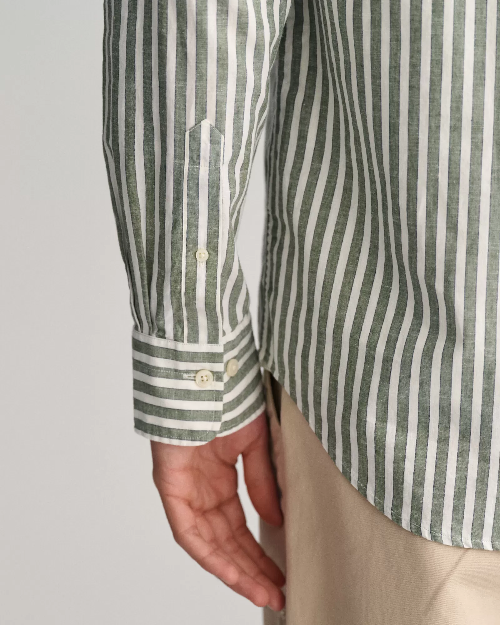 GANT Regular Fit Striped Cotton Linen Shirt | Skjortor