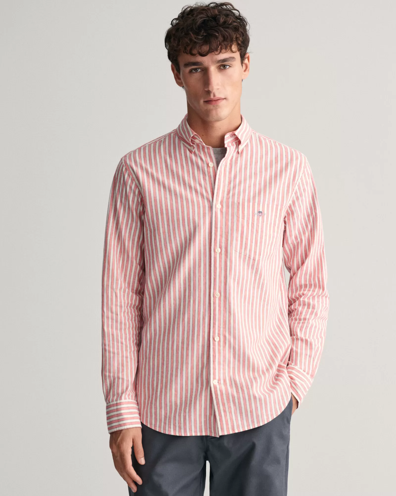 GANT Regular Fit Striped Cotton Linen Shirt | Skjortor