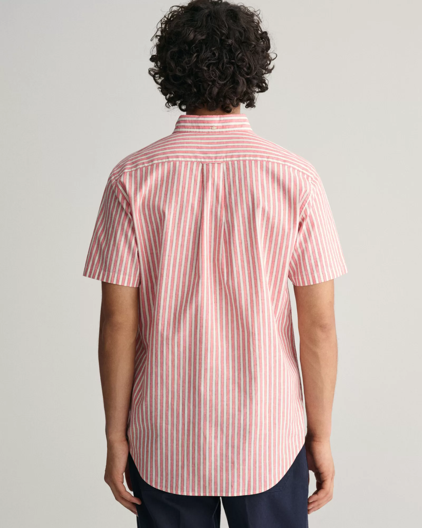 GANT Regular Fit Striped Cotton Linen Short Sleeve Shirt | Skjortor