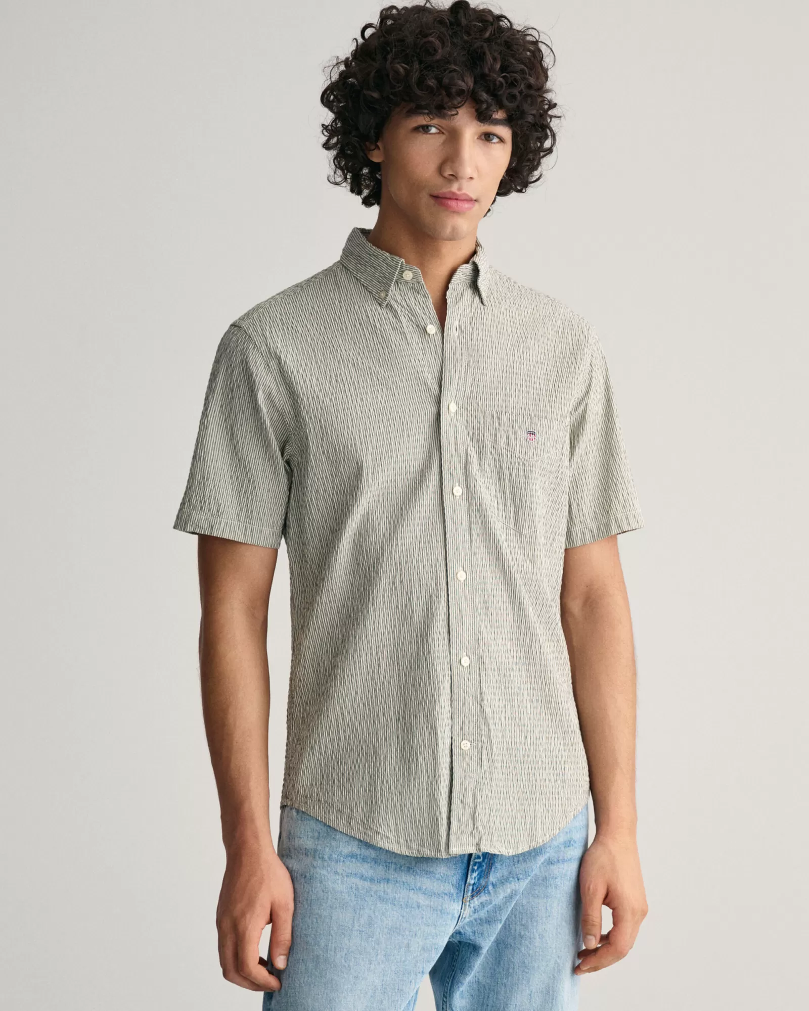 GANT Regular Fit Striped Seersucker Short Sleeve Shirt | Skjortor