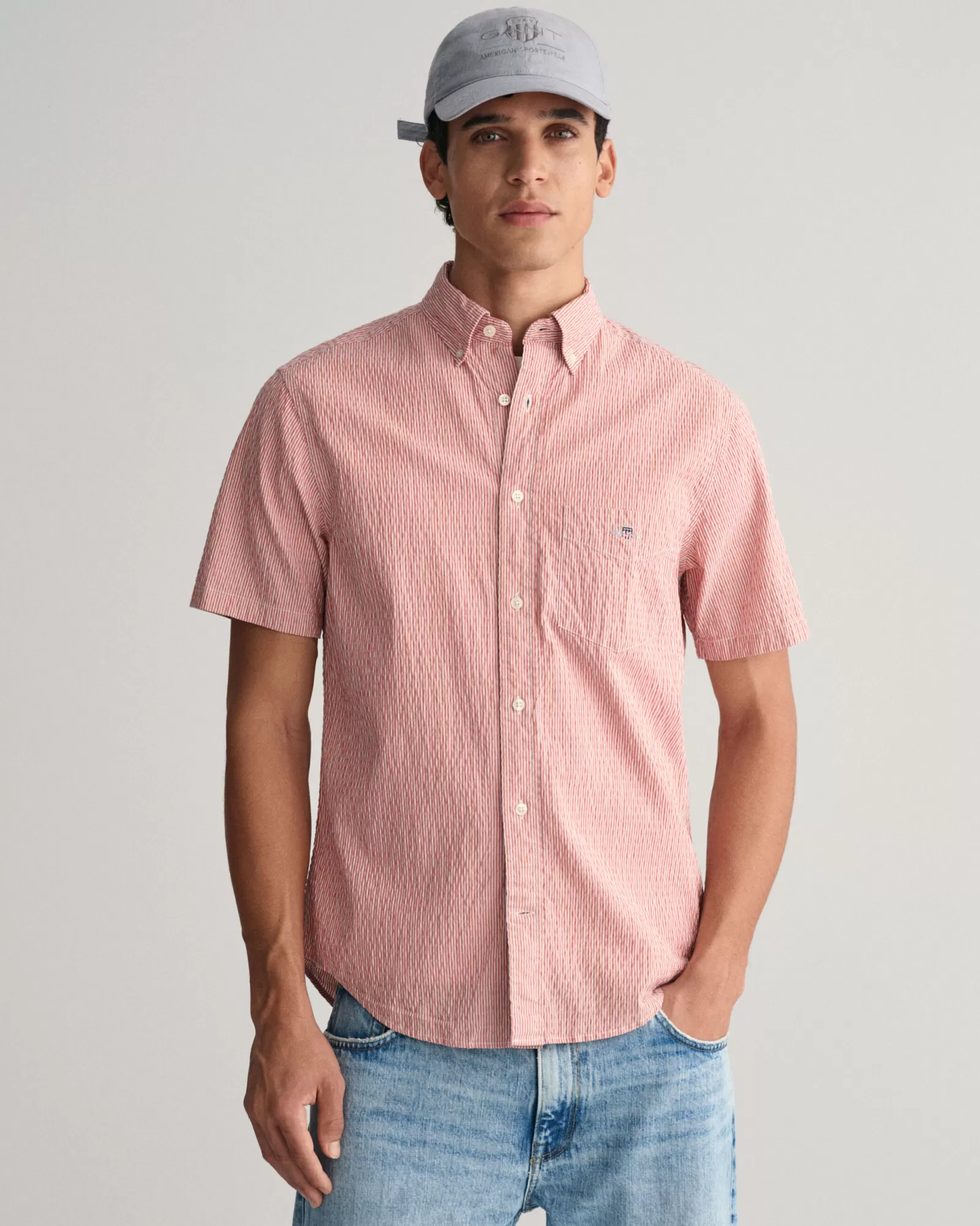 GANT Regular Fit Striped Seersucker Short Sleeve Shirt | Skjortor