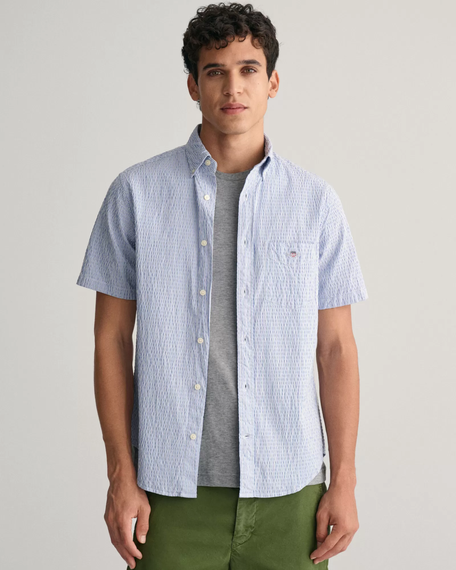 GANT Regular Fit Striped Seersucker Short Sleeve Shirt | Skjortor