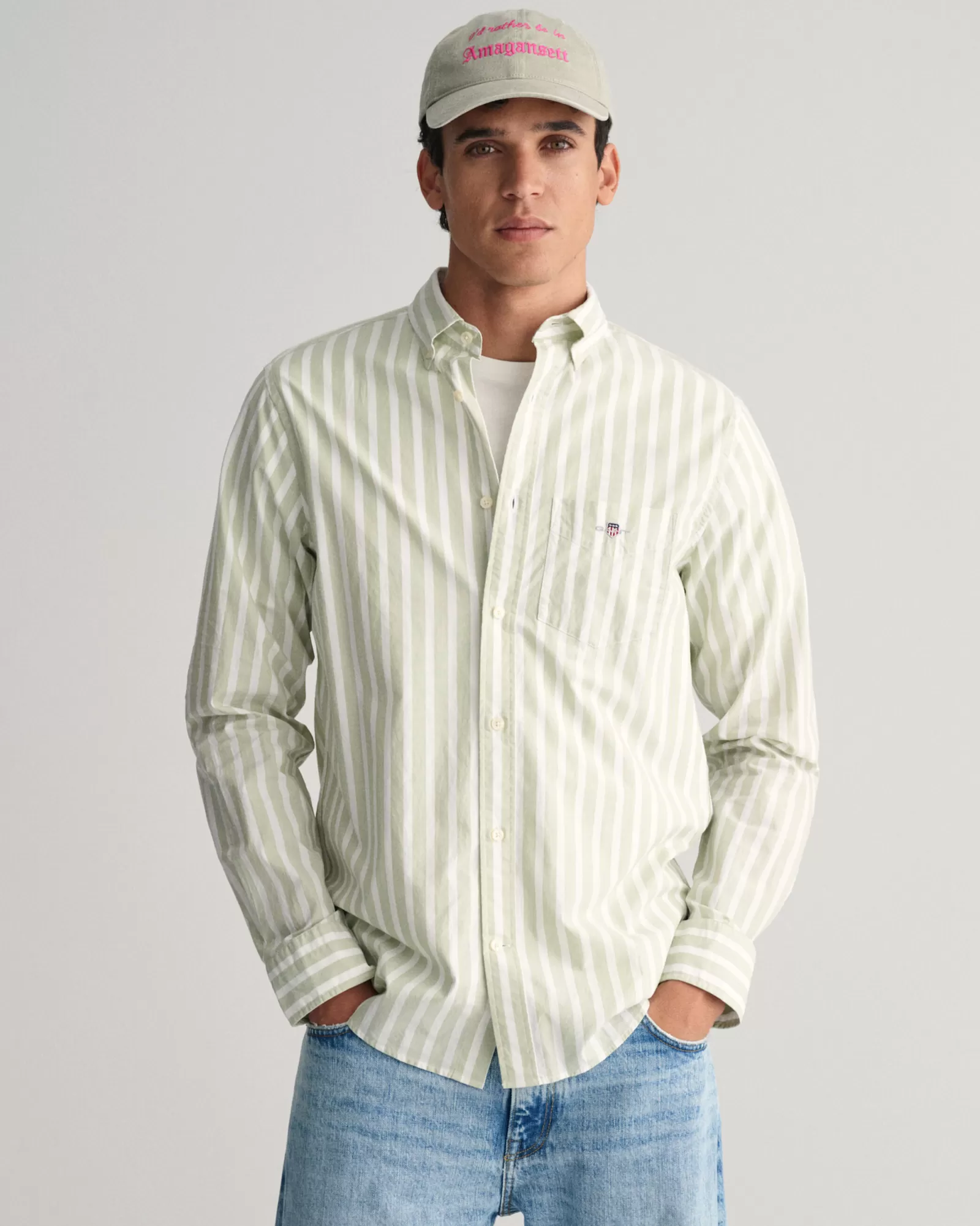 GANT Regular Fit Wide Striped Poplin Shirt | Skjortor