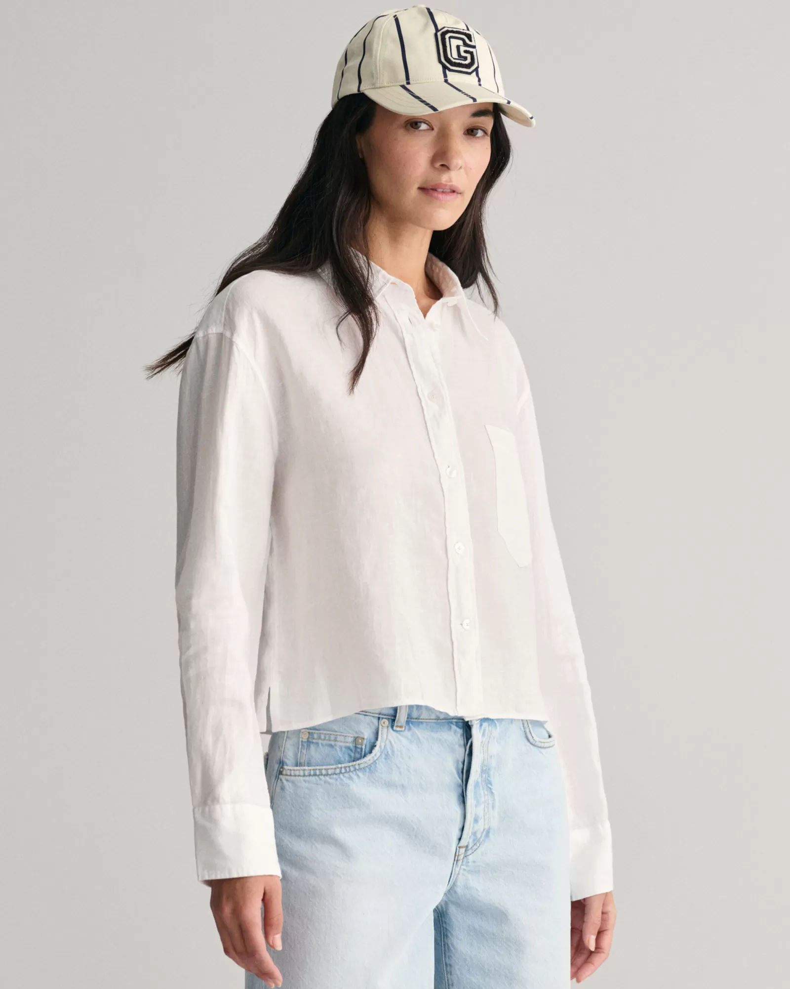 GANT Relaxed Fit Cropped Linen Shirt | Skjortor & Blusar