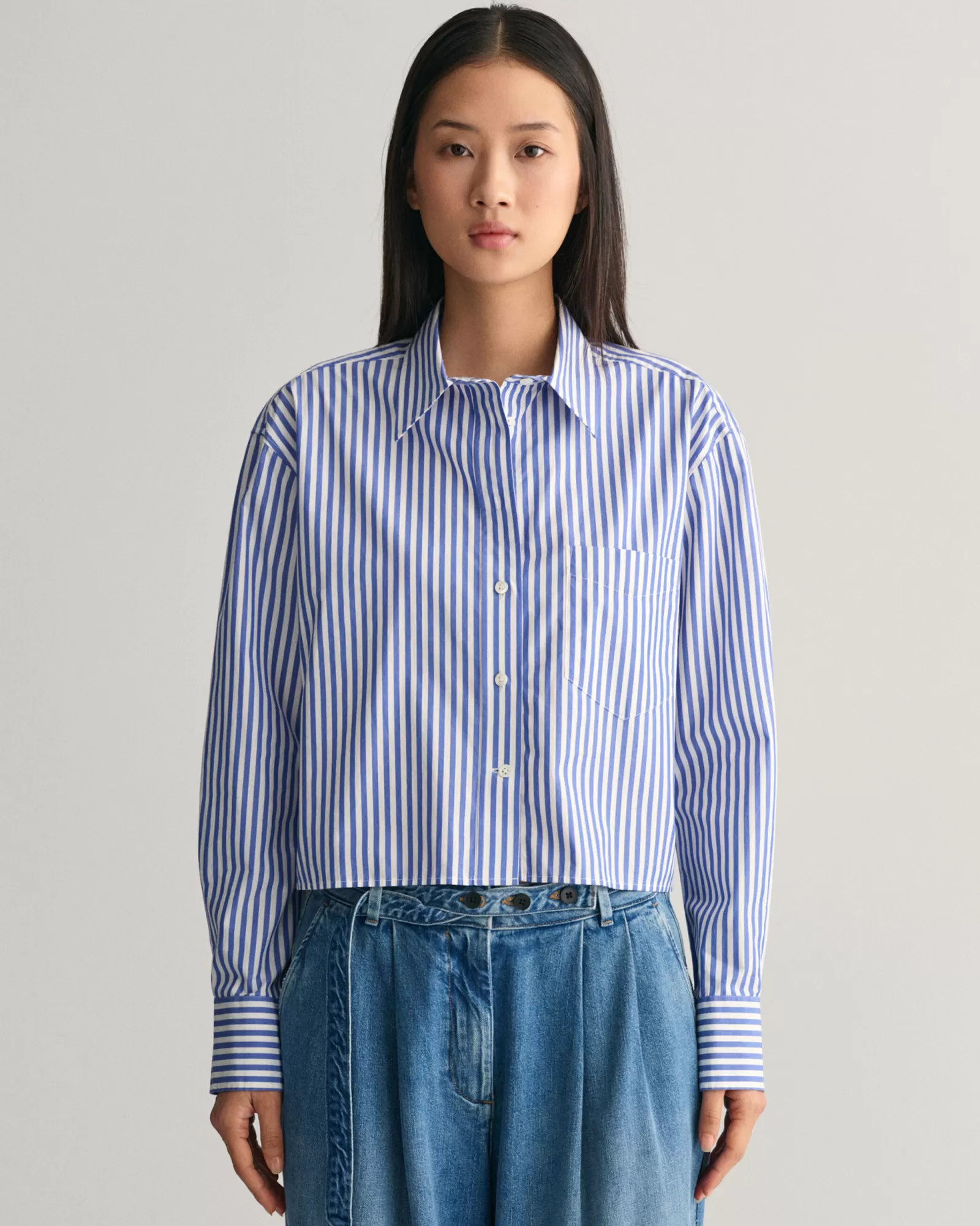 GANT Relaxed Fit Cropped Striped Shirt | Skjortor & Blusar