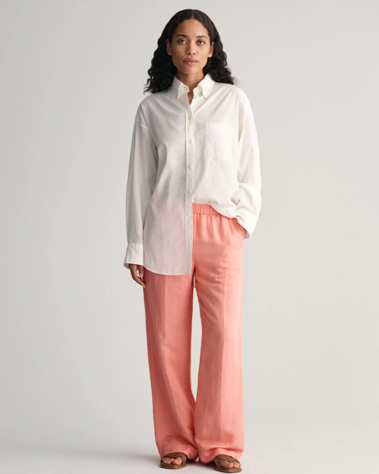 GANT Relaxed Fit Linen Blend Pull-On Pants | Byxor & Chinos