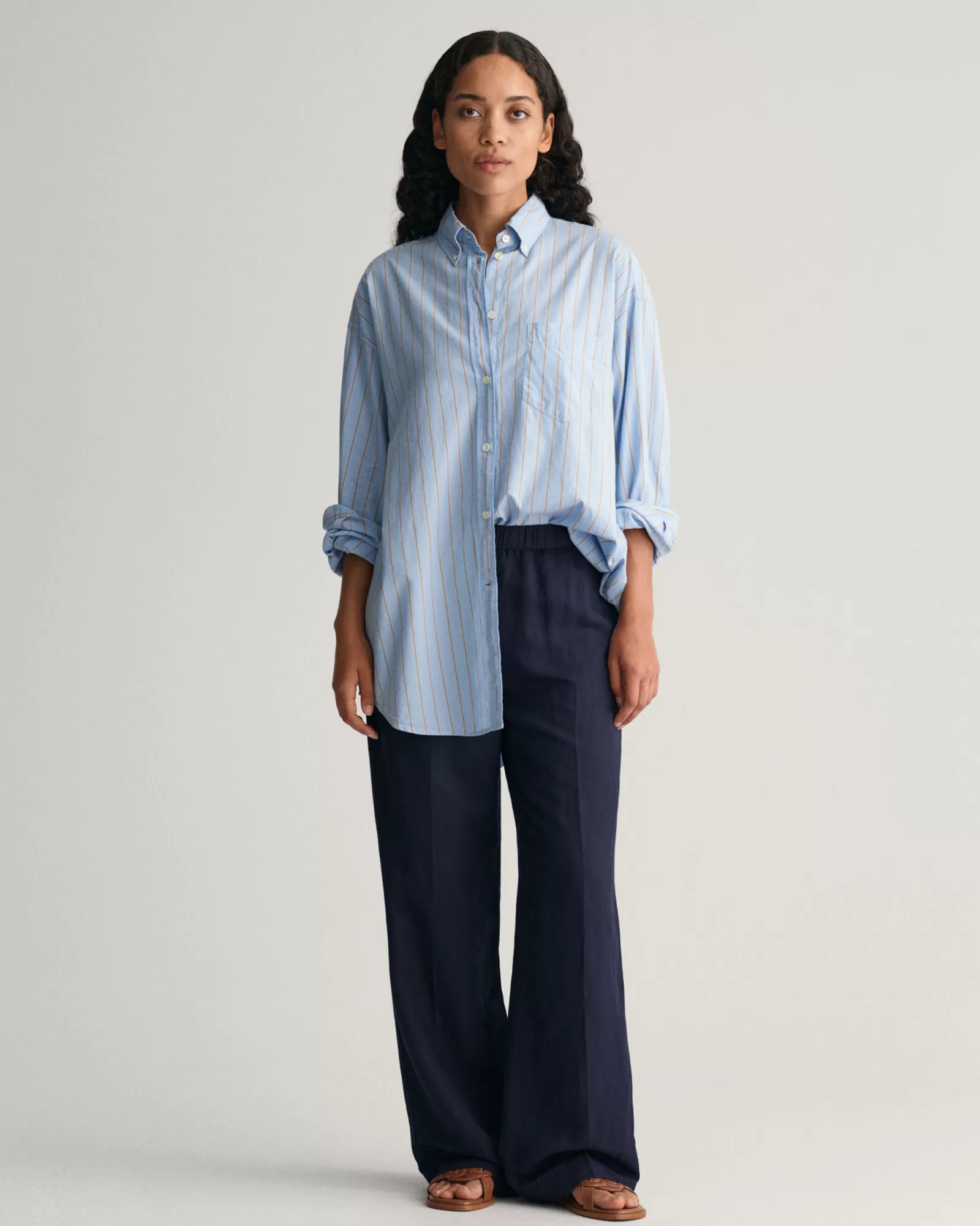 GANT Relaxed Fit Linen Blend Pull-On Pants | Byxor & Chinos