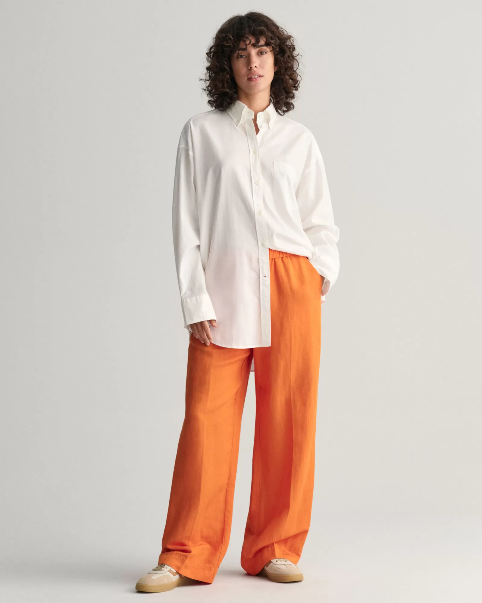 GANT Relaxed Fit Linen Blend Pull-On Pants | Byxor & Chinos