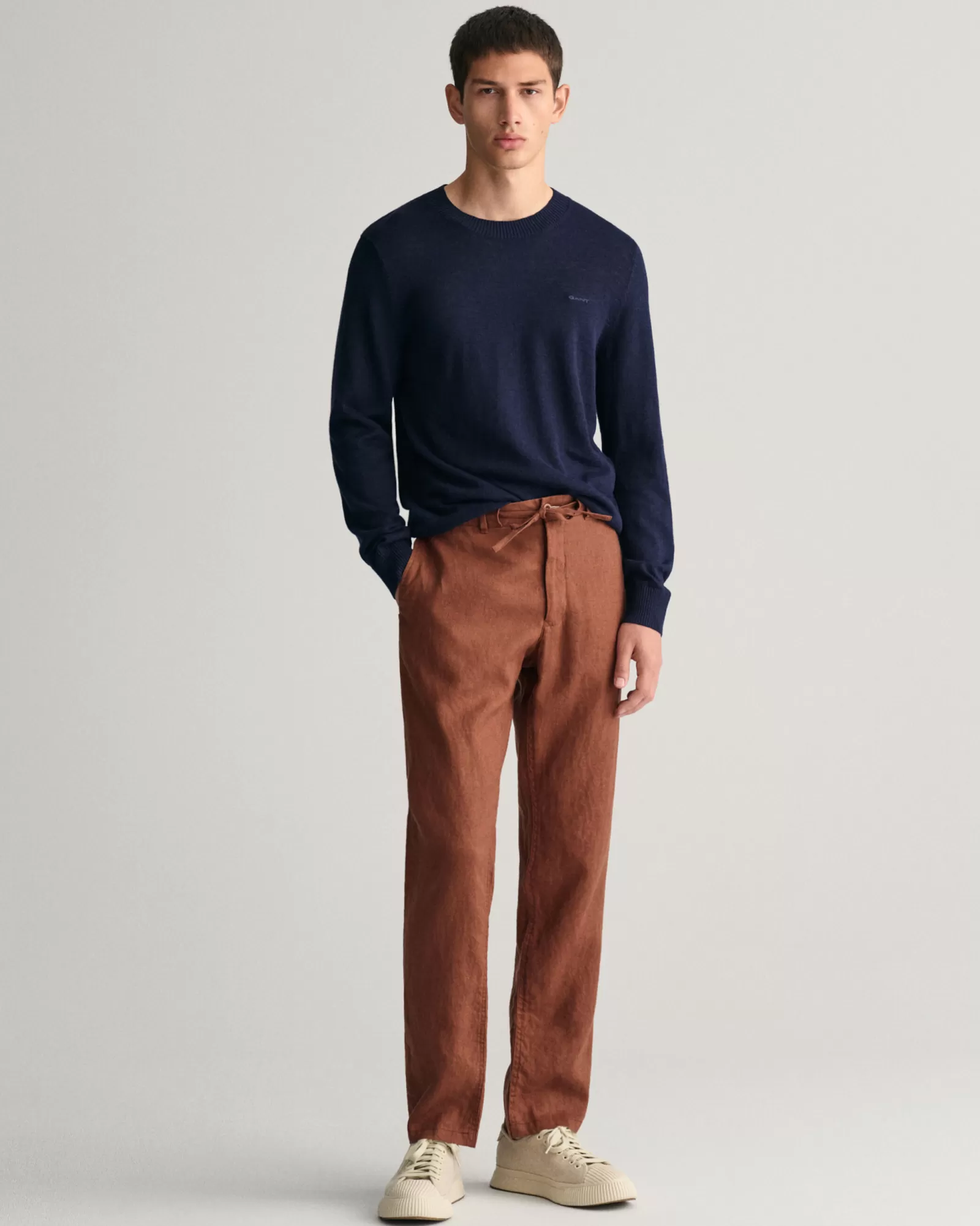 GANT Relaxed Fit Linen Drawstring Pants | Byxor & Chinos