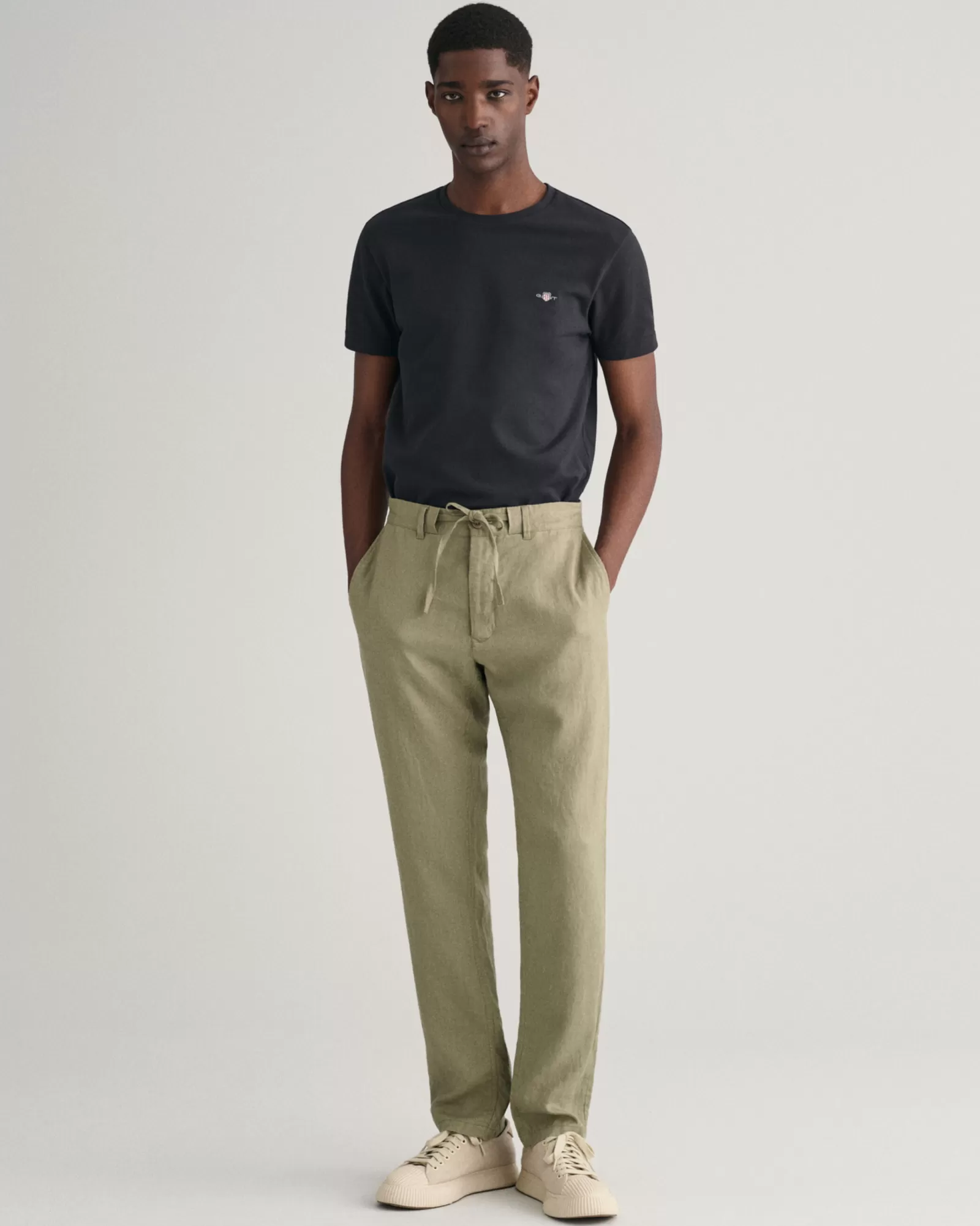 GANT Relaxed Fit Linen Drawstring Pants | Byxor & Chinos