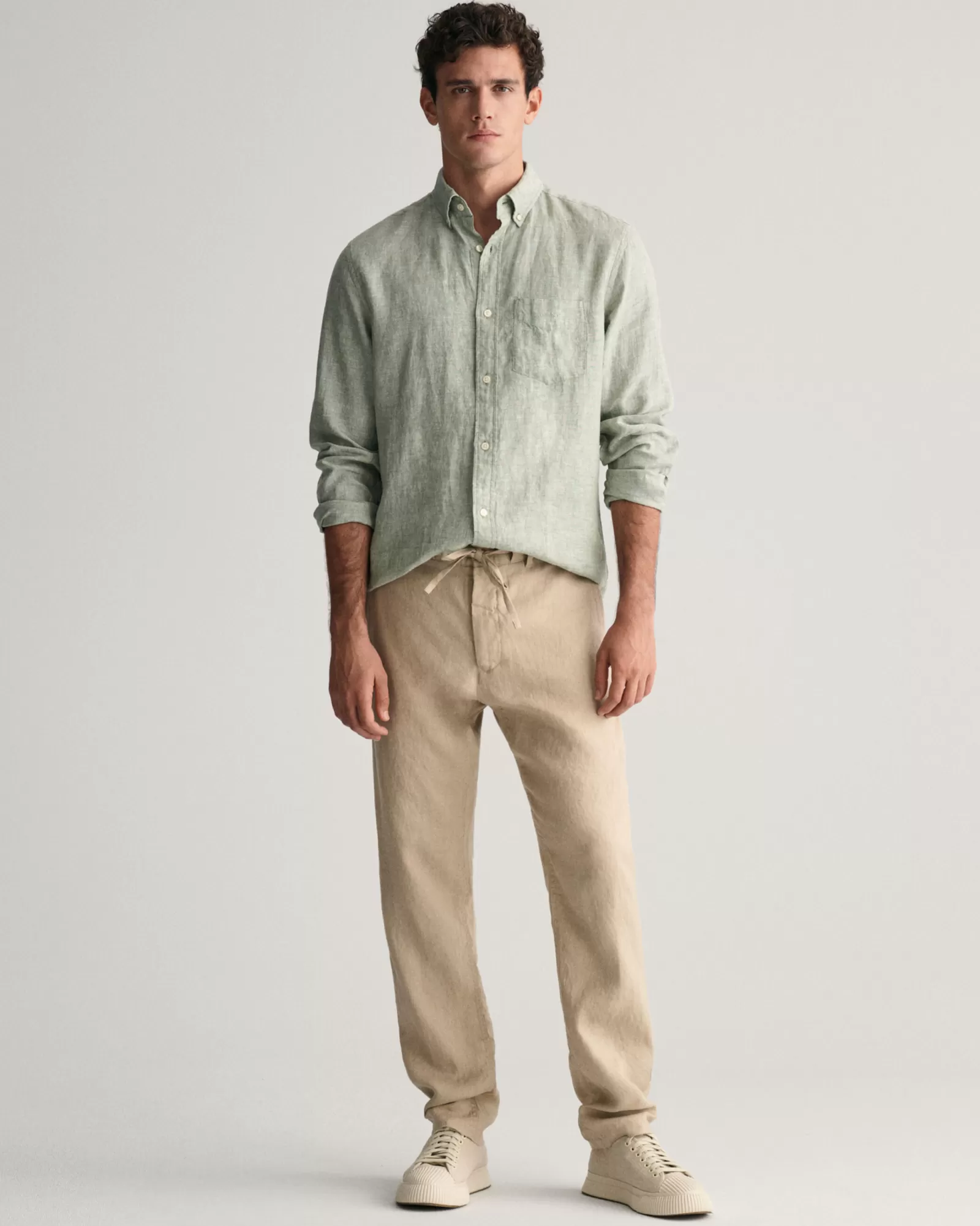 GANT Relaxed Fit Linen Drawstring Pants | Byxor & Chinos