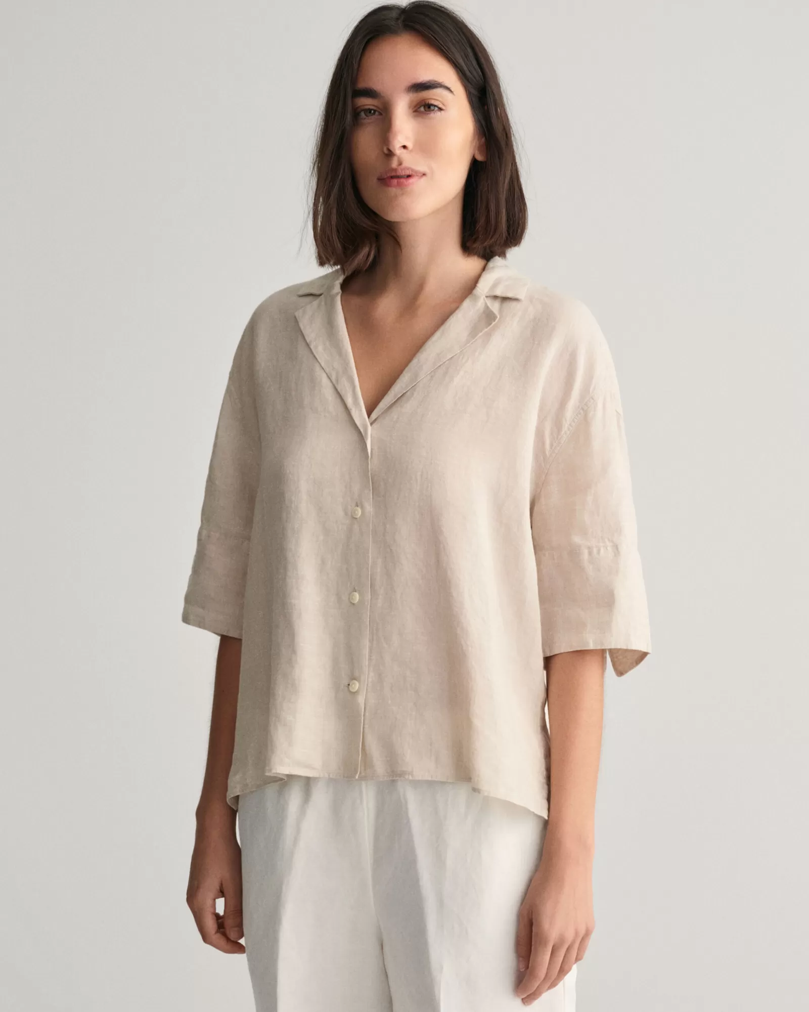 GANT Relaxed Fit Linen Short Sleeve Shirt | Skjortor & Blusar