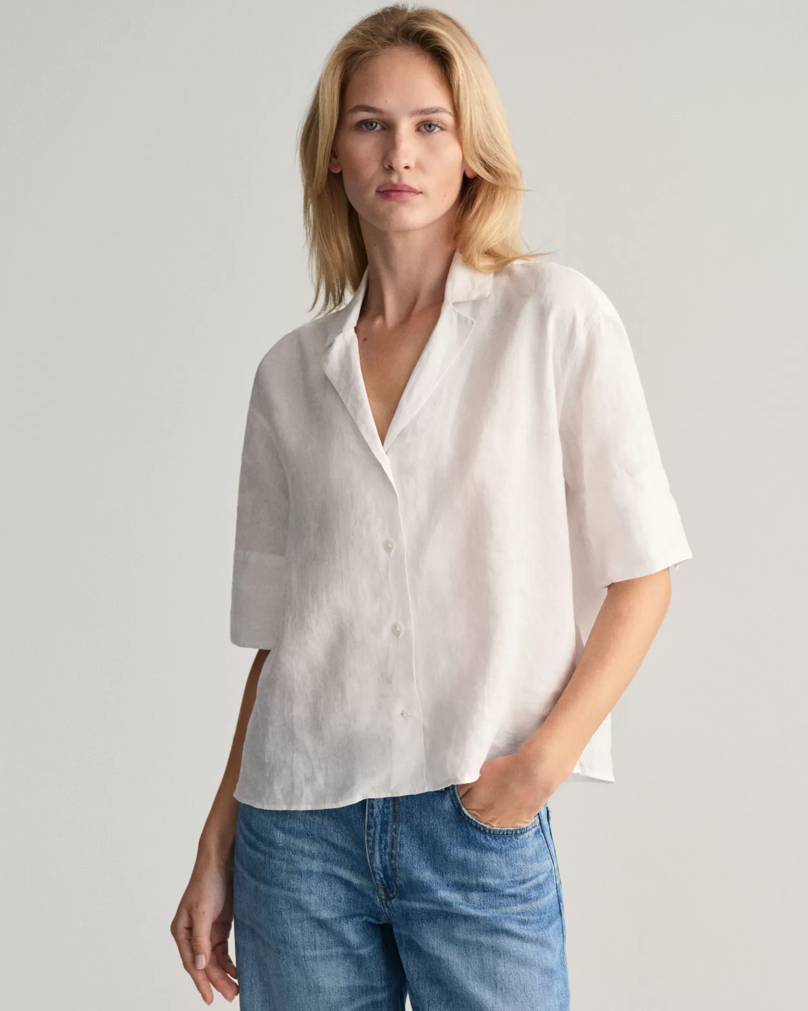 GANT Relaxed Fit Linen Short Sleeve Shirt | Skjortor & Blusar