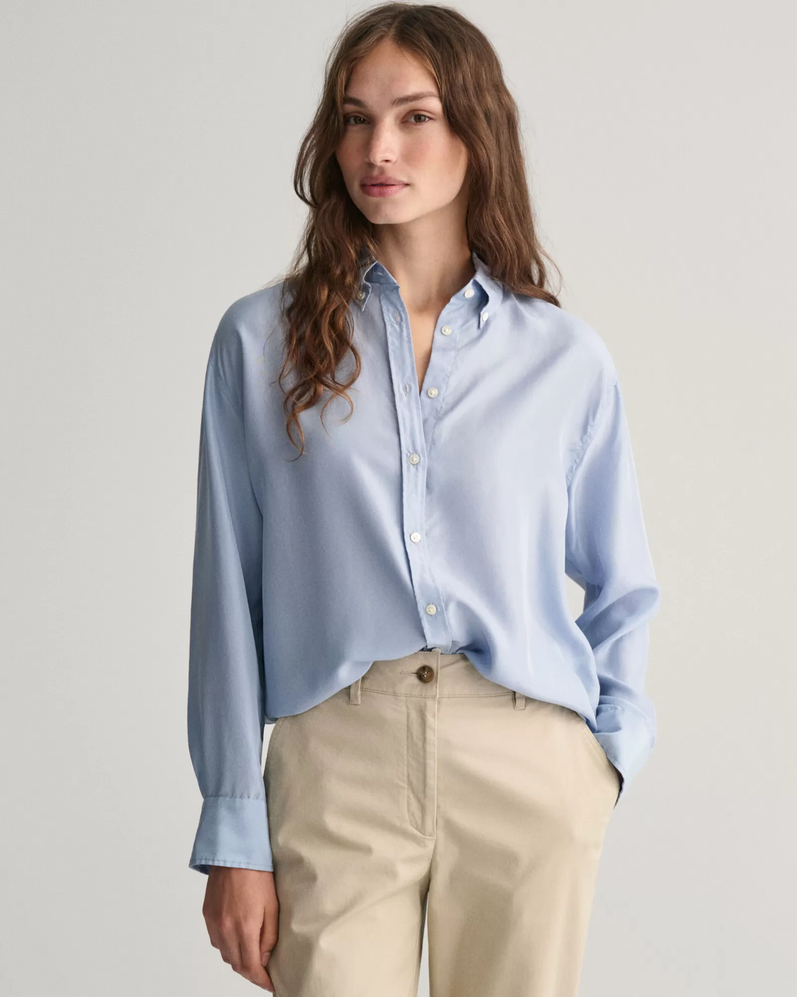 GANT Relaxed Fit Silk Shirt | Skjortor & Blusar