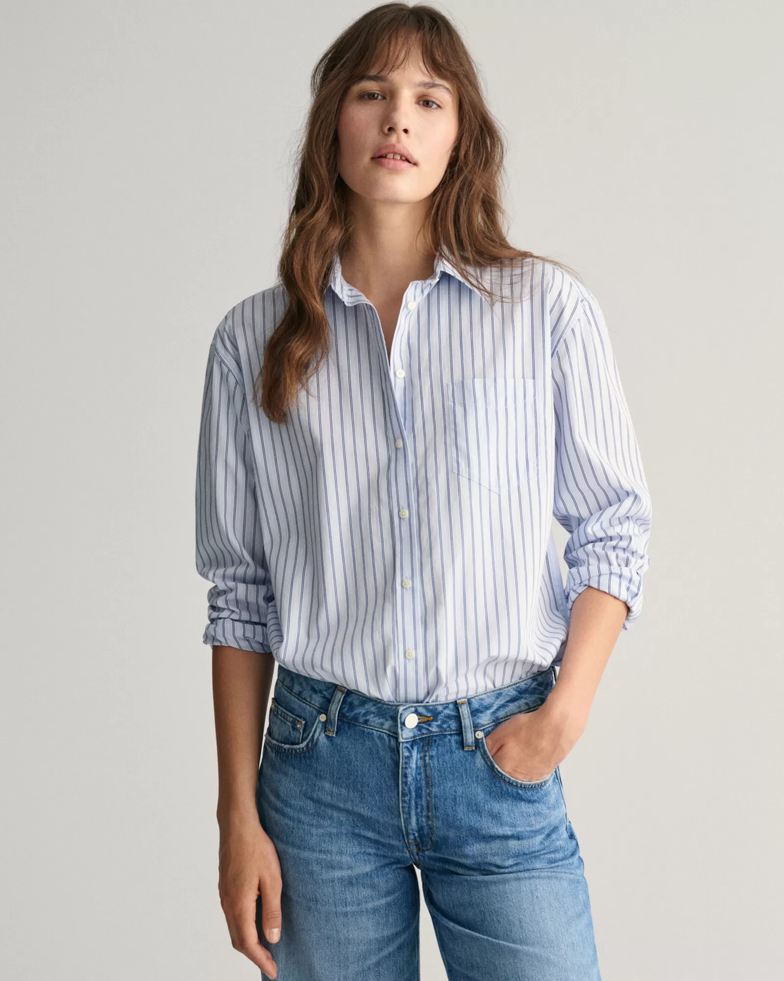 GANT Relaxed Fit Striped Poplin Shirt | Skjortor & Blusar