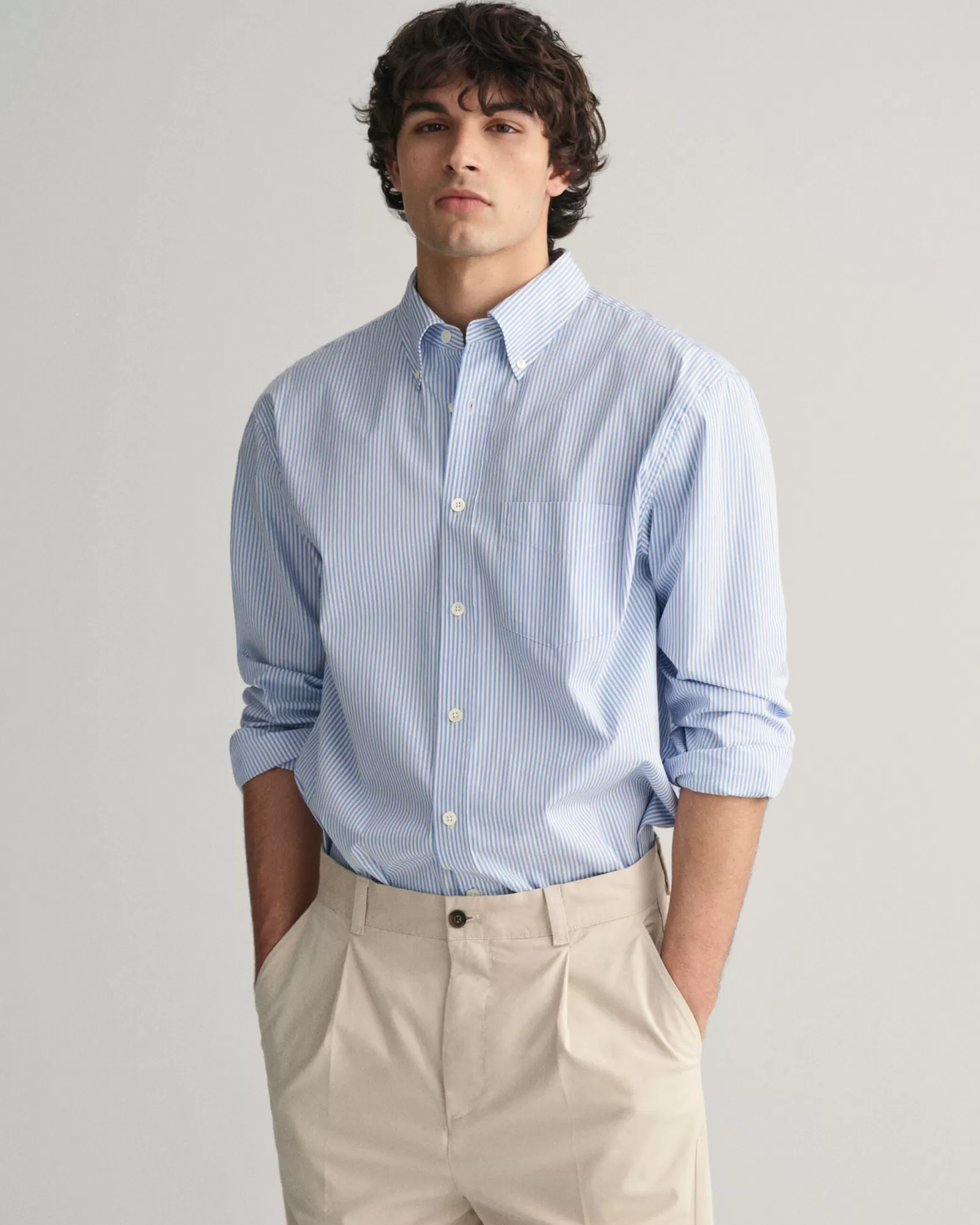 GANT Relaxed Fit Striped Poplin Shirt | Skjortor