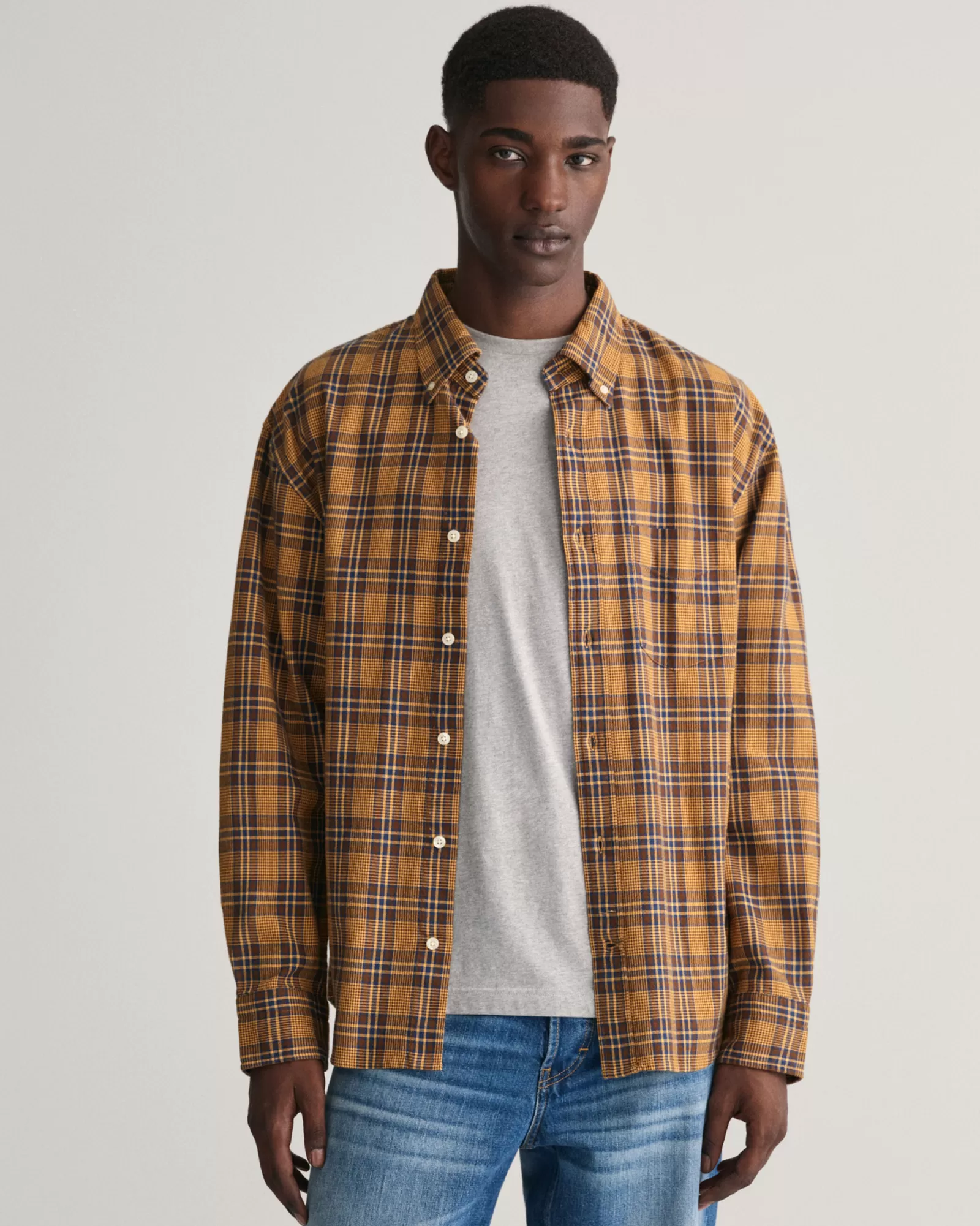 GANT Relaxed Fit Textured Checked Shirt | Skjortor