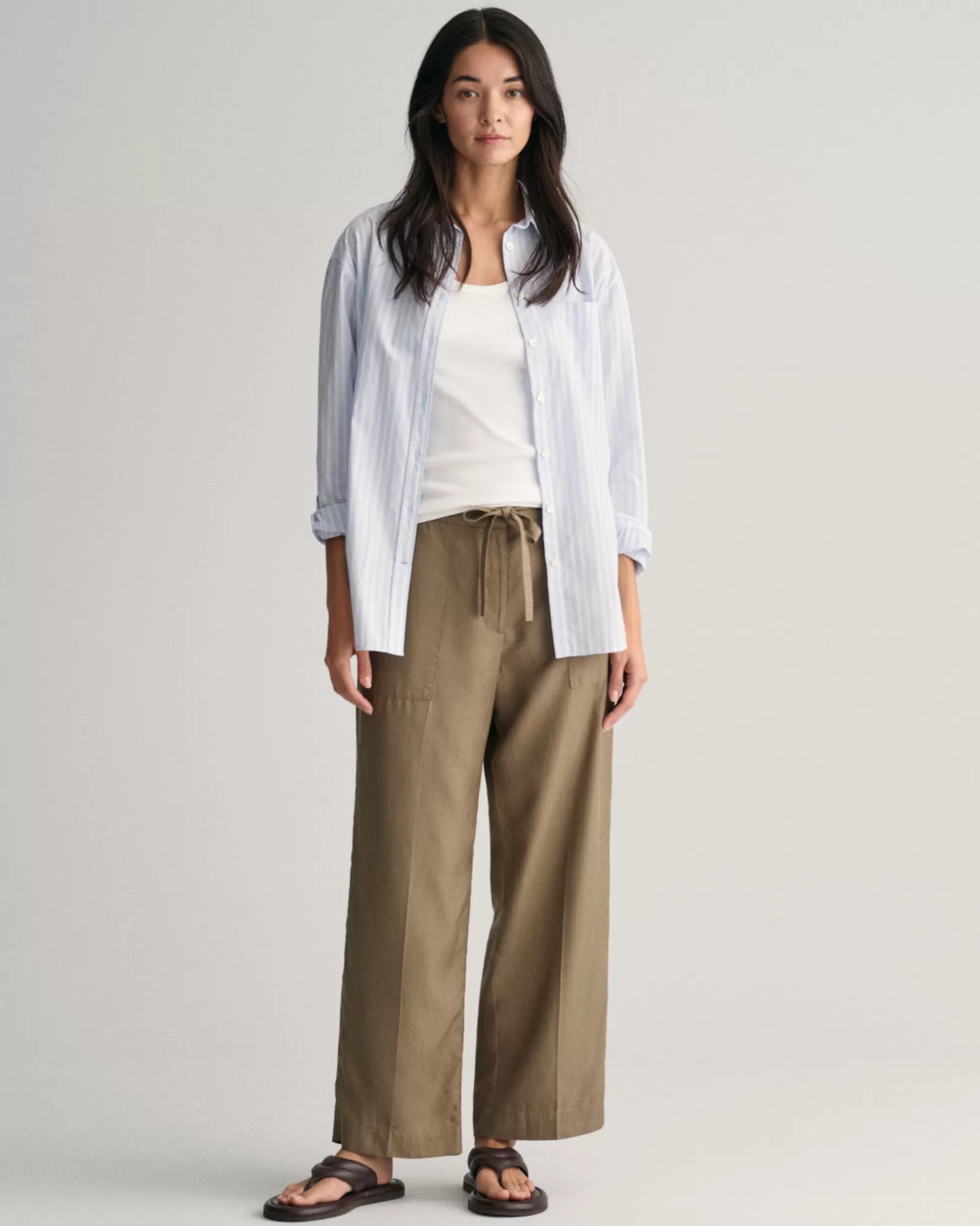 GANT Relaxed Fit Tie Waist Pants | Byxor & Chinos