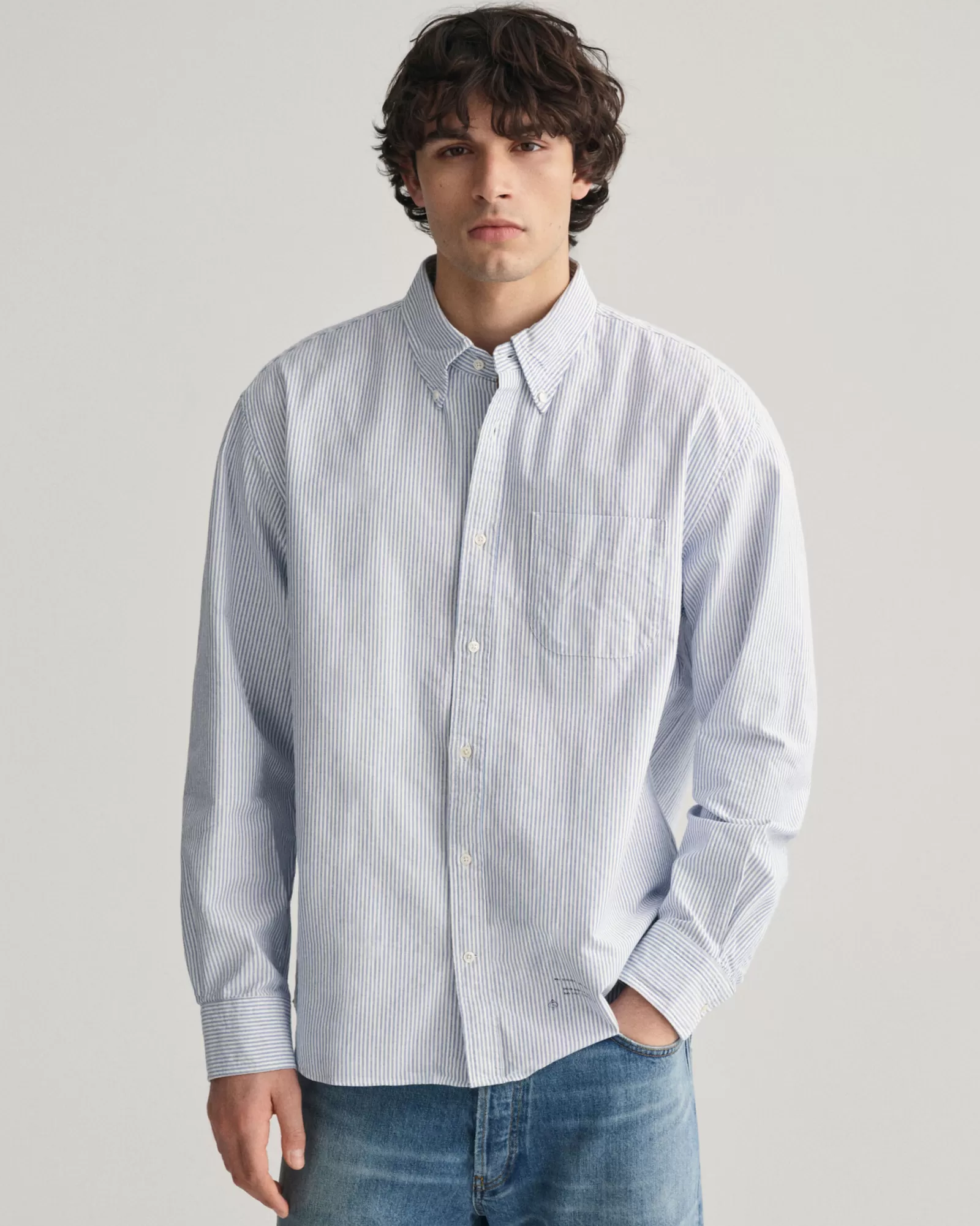 GANT Relaxed Fit US Banker Stripe Oxford Shirt | Skjortor