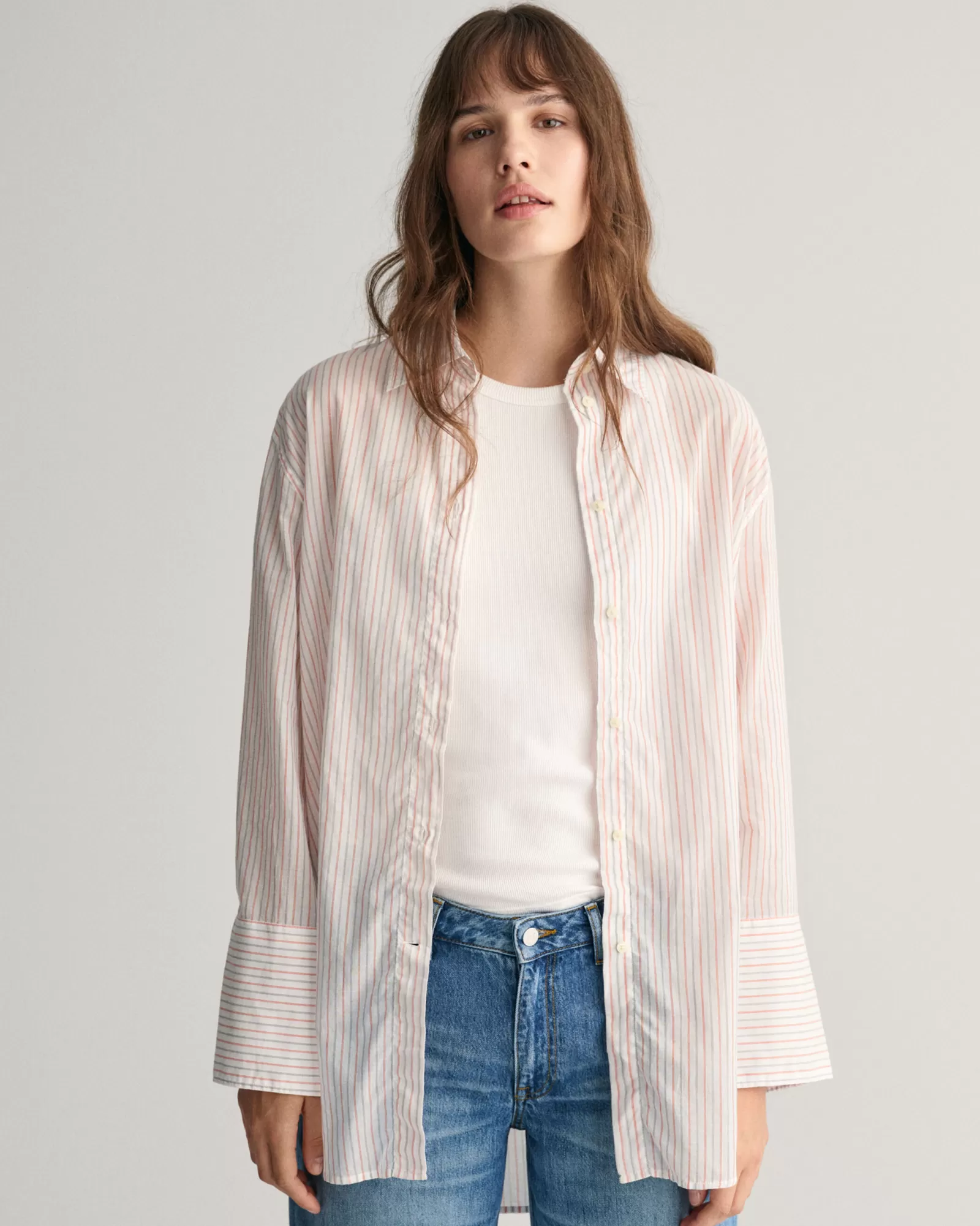 GANT Relaxed Fit Wide Cuff Striped Shirt | Skjortor & Blusar