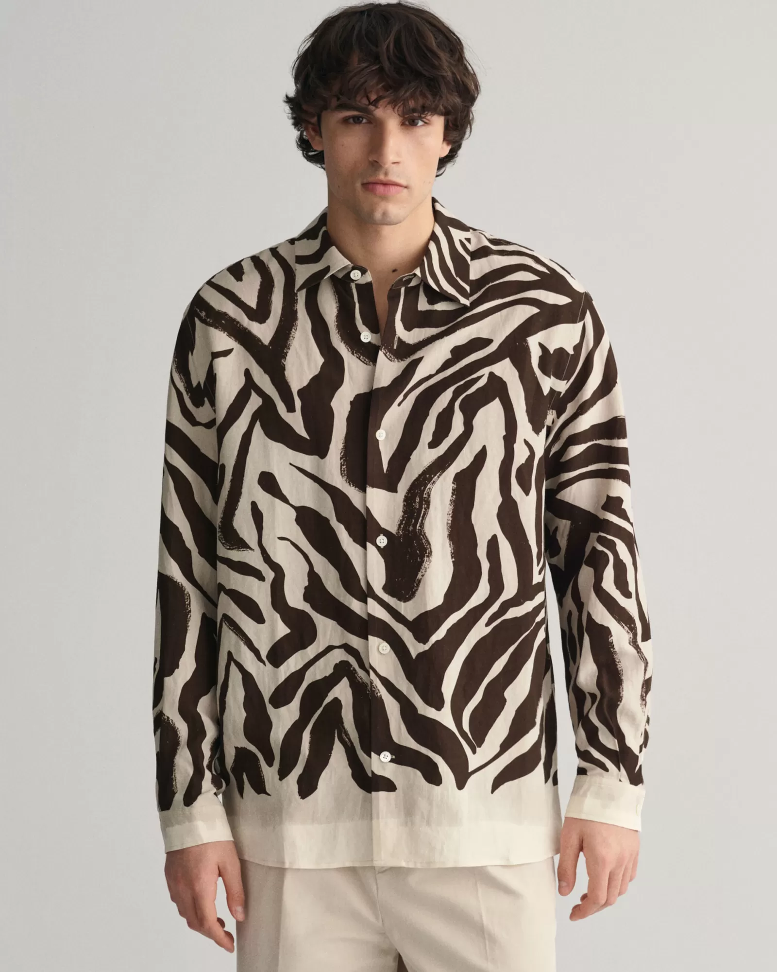 GANT Relaxed Fit Zebra Print Silk Shirt | Skjortor