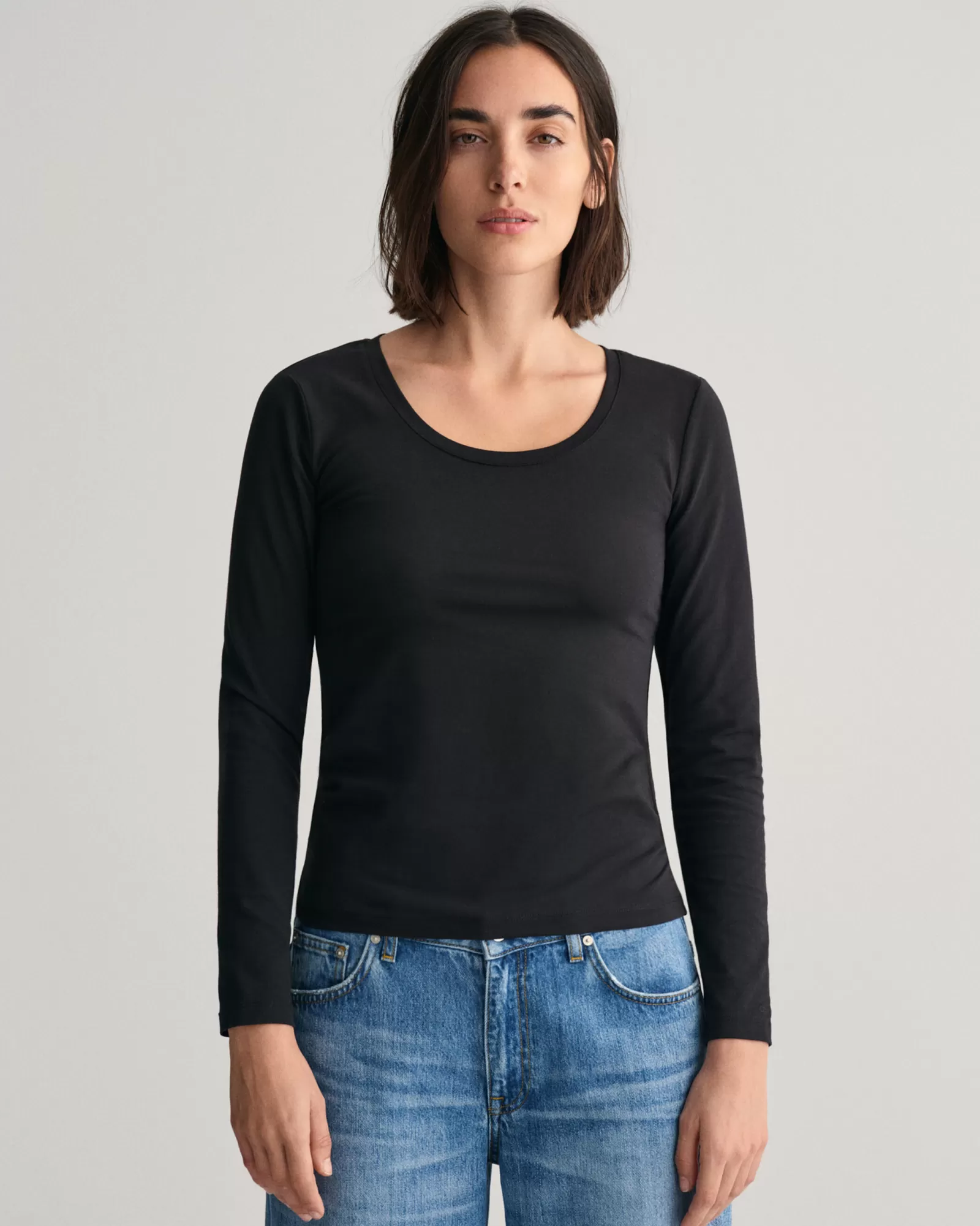 GANT Scoop Neck Long Sleeve Top | T-shirtar & Toppar