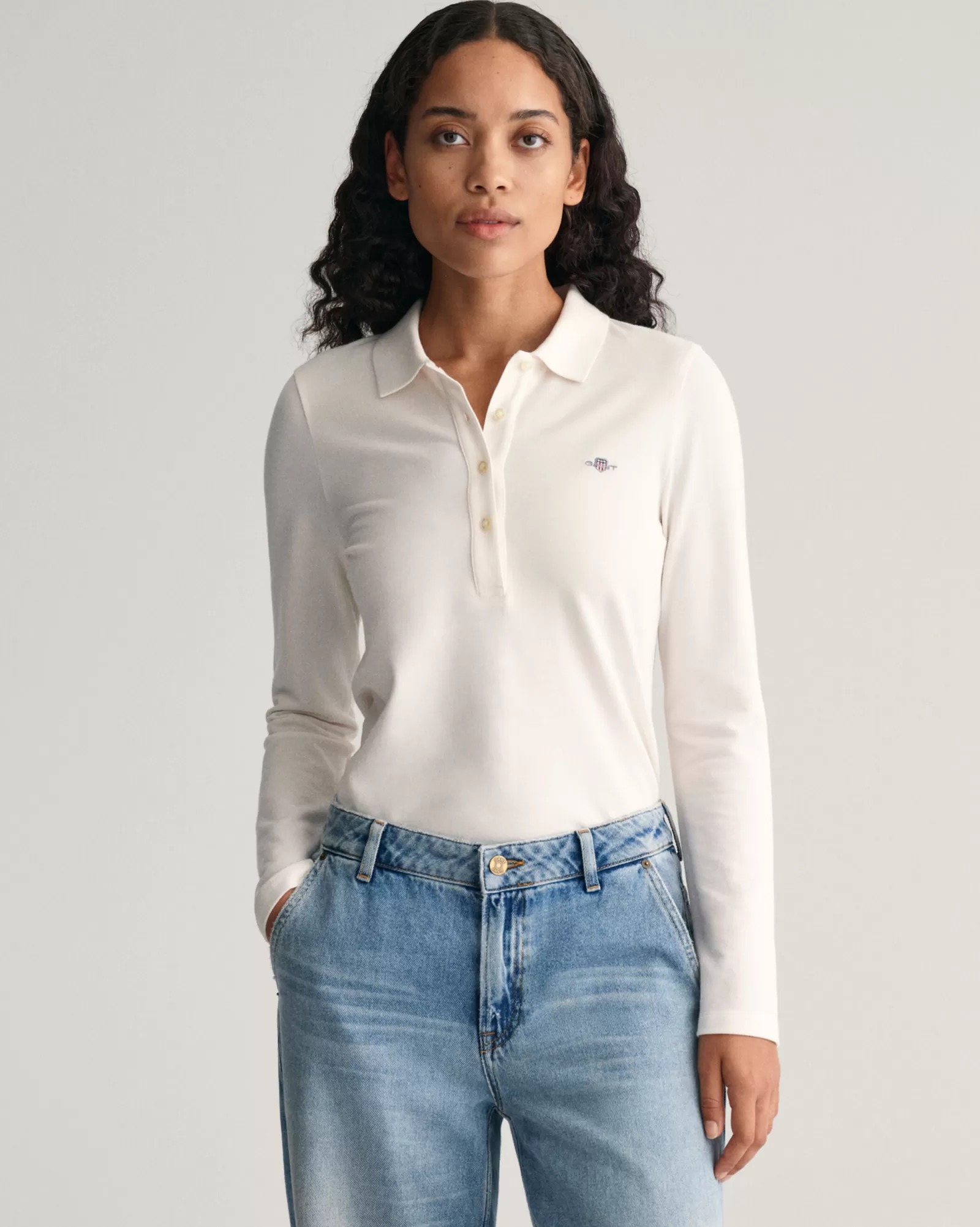 GANT Shield Long Sleeve Piqué Polo Shirt | Pikéer