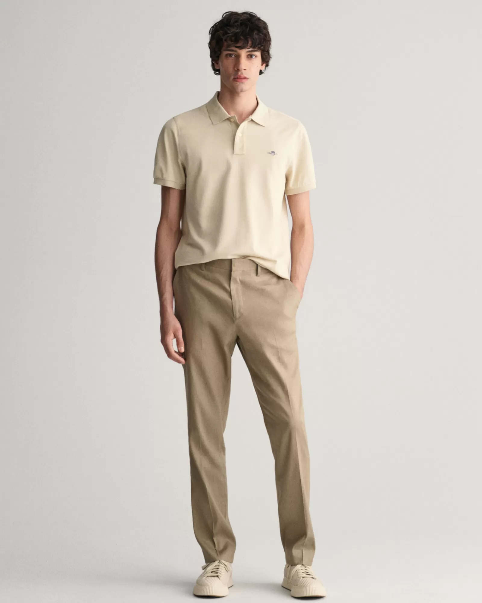 GANT Slim Fit Cotton Linen Suit Pants | Byxor & Chinos