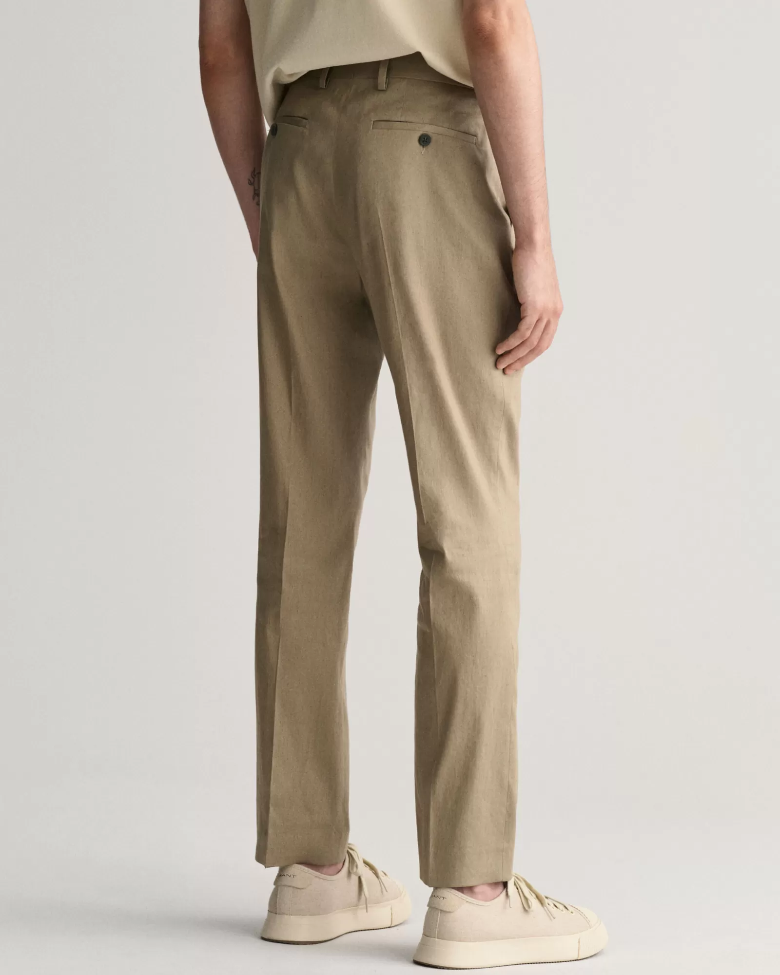 GANT Slim Fit Cotton Linen Suit Pants | Byxor & Chinos