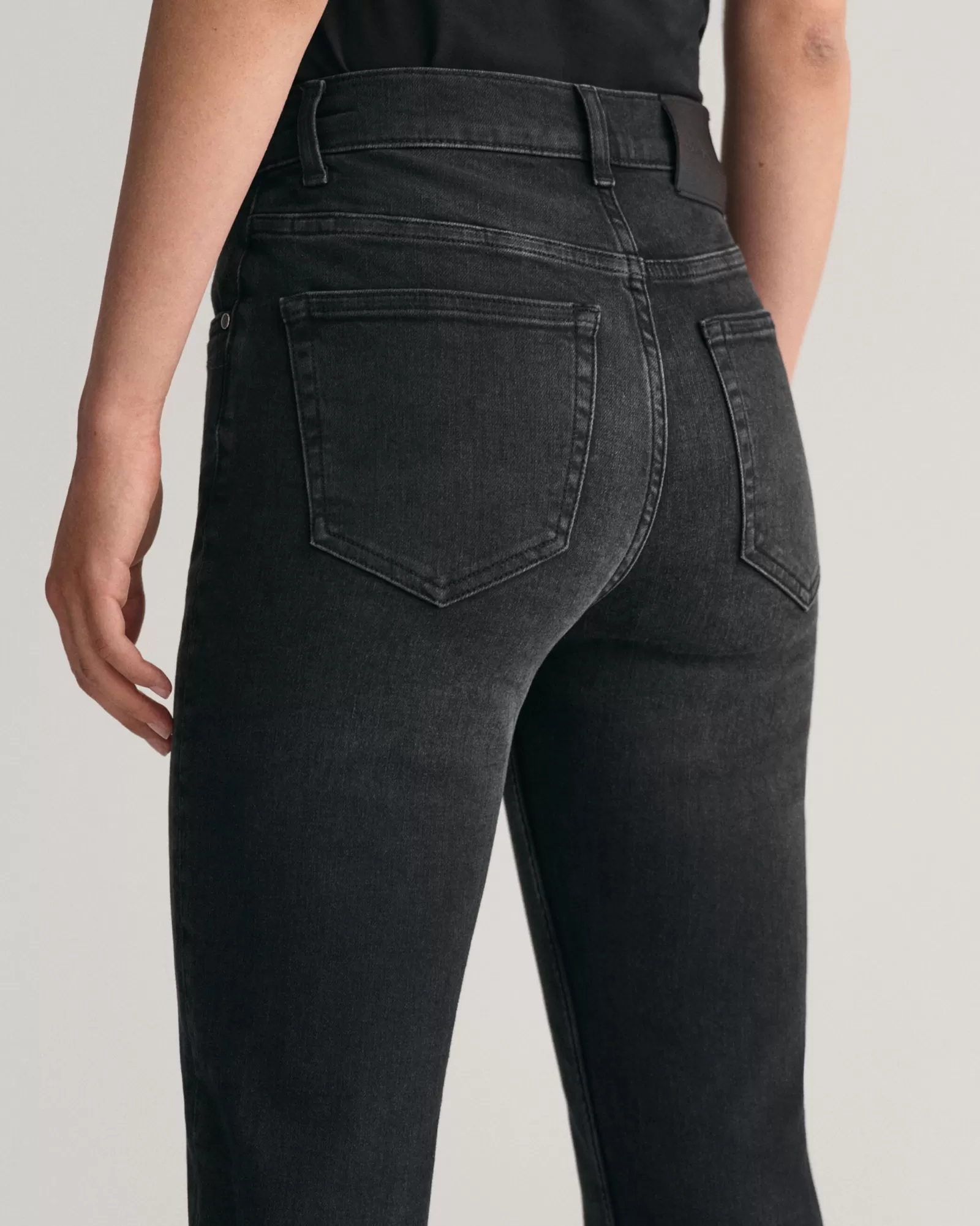 GANT Slim Fit Cropped Black Jeans | Jeans