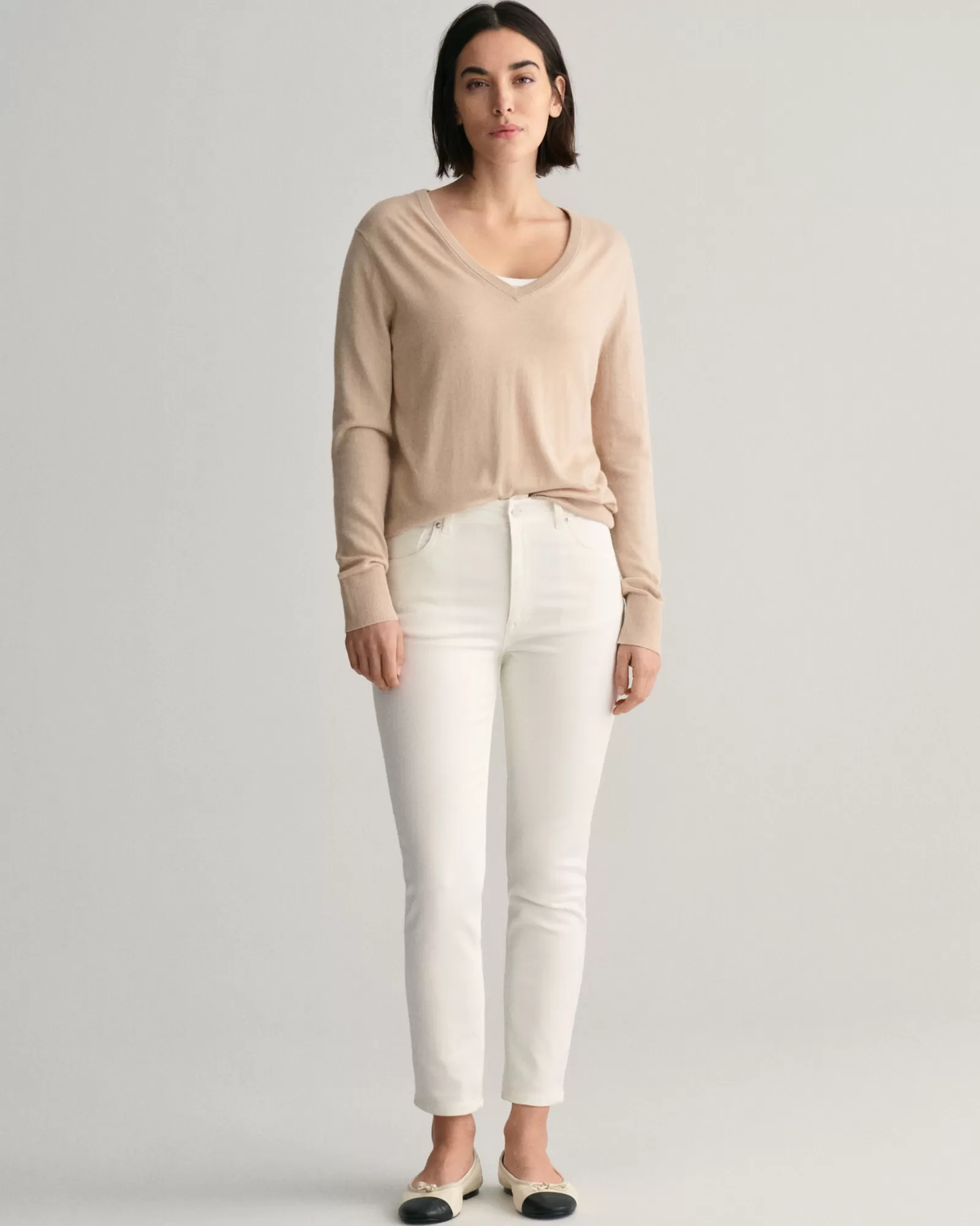 GANT Slim Fit Cropped White Jeans | Jeans