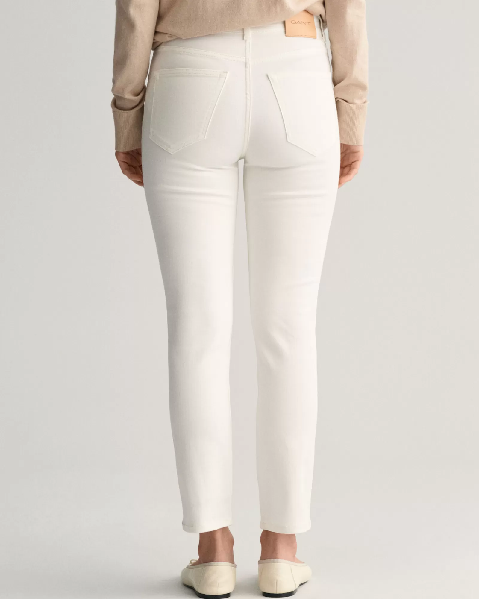 GANT Slim Fit Cropped White Jeans | Jeans