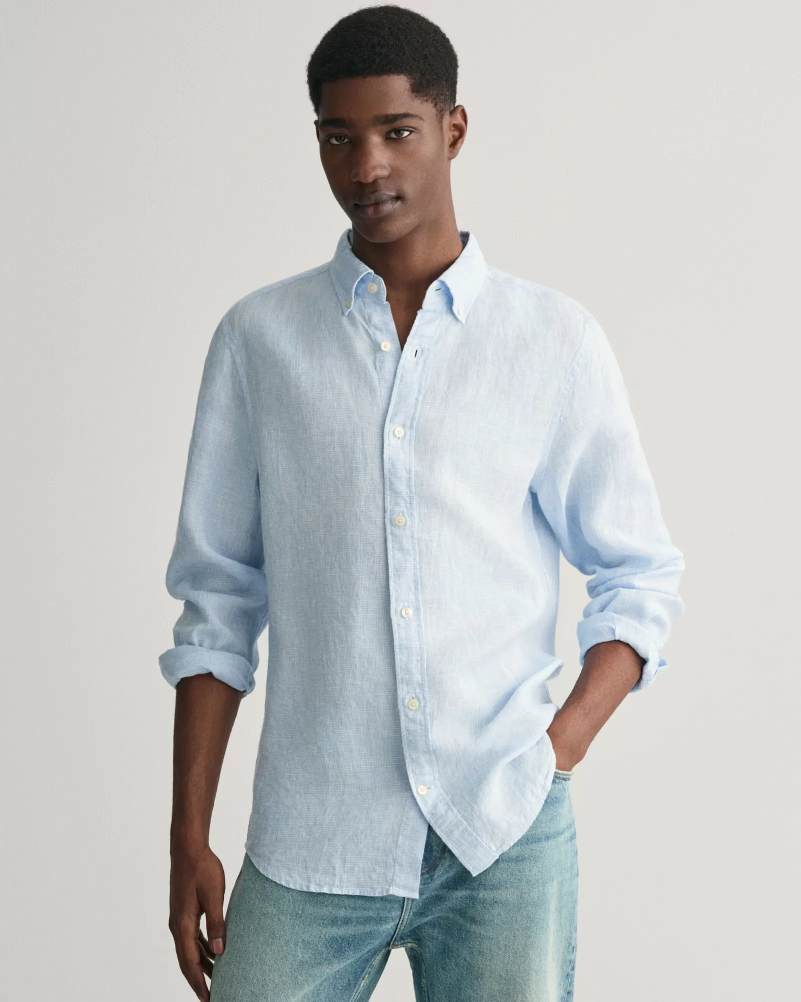 GANT Slim Fit Houndstooth Linen Shirt | Skjortor