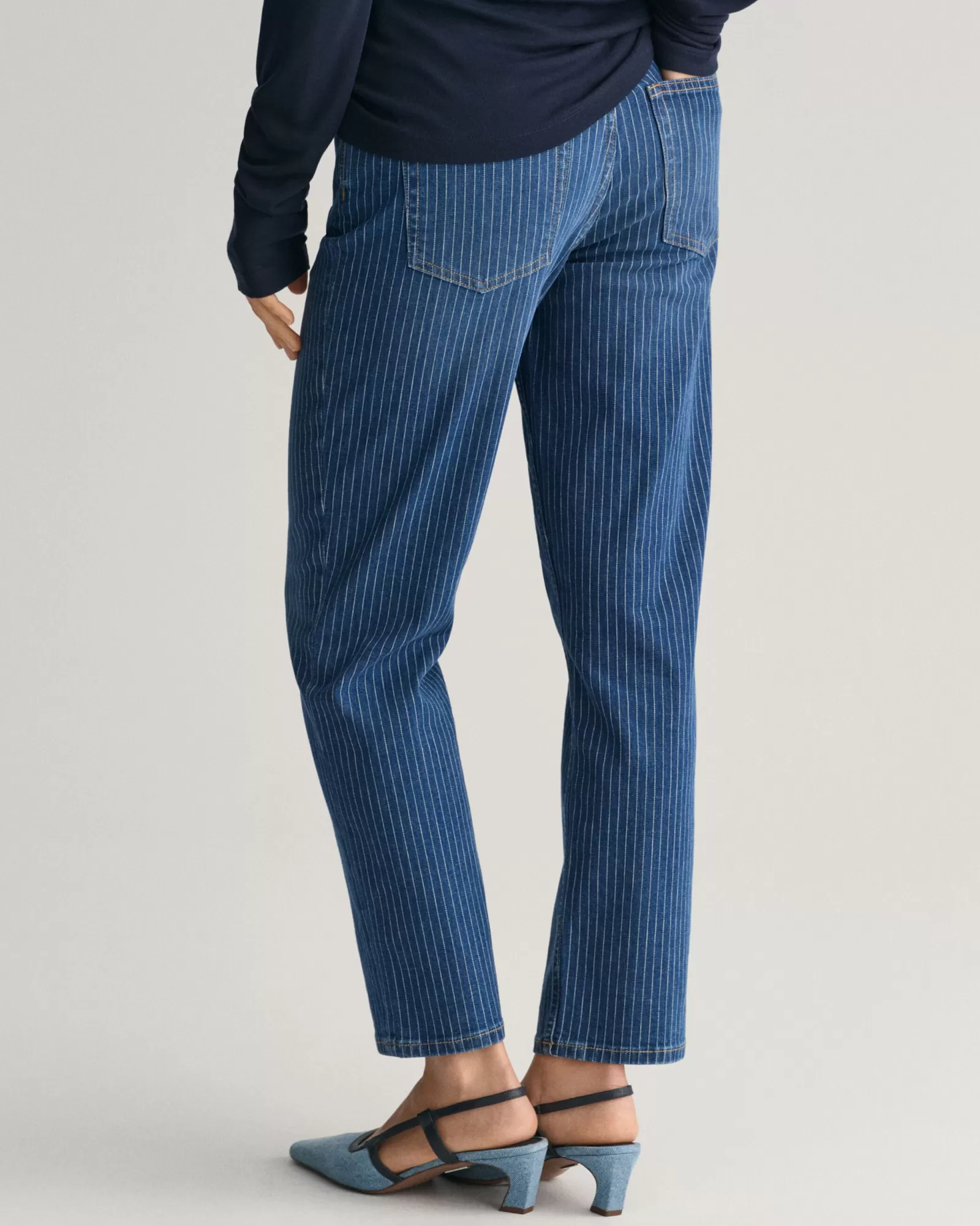 GANT Straight Leg Striped Cropped Jeans | Jeans