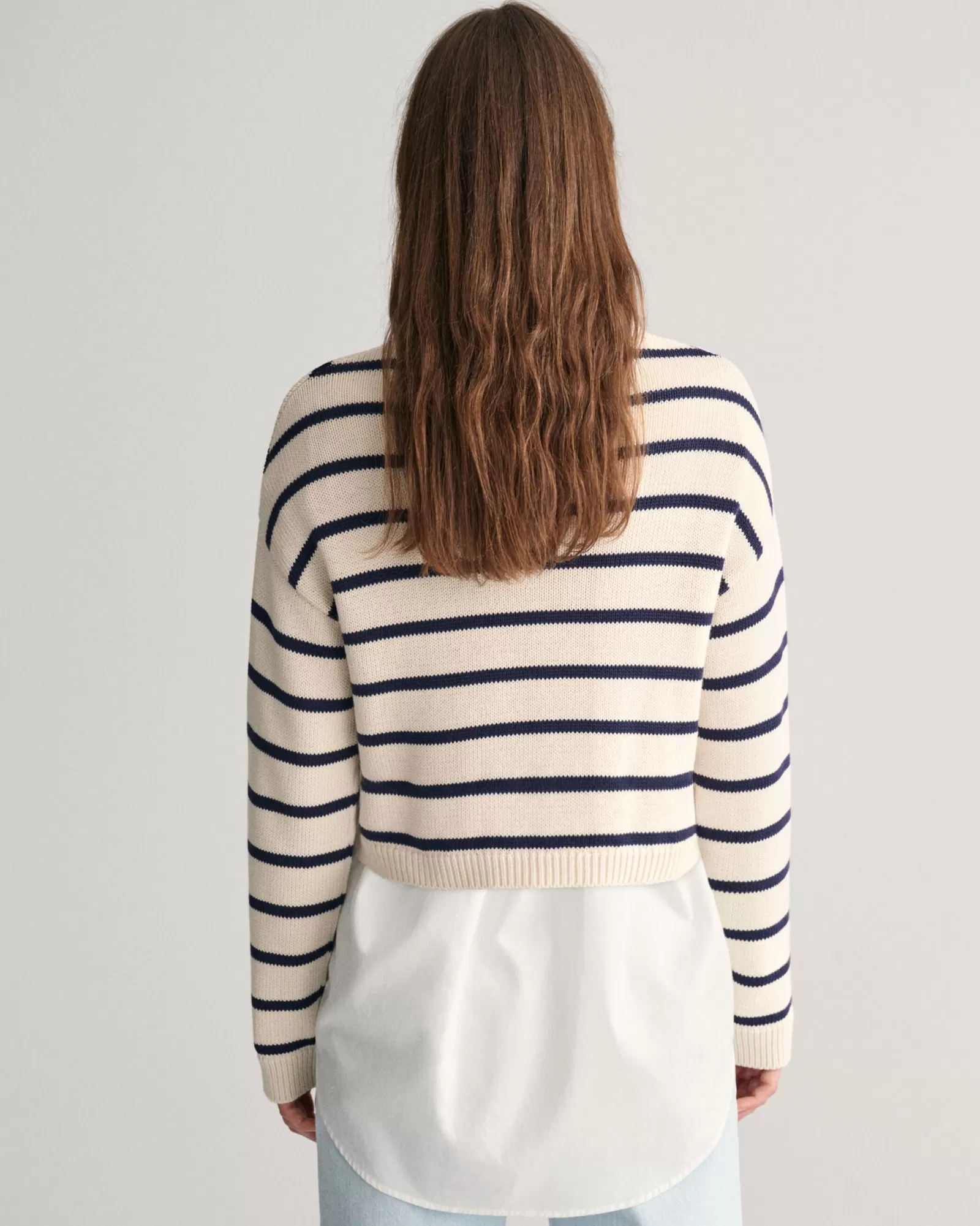 GANT Striped Crew Neck Sweater | Stickat