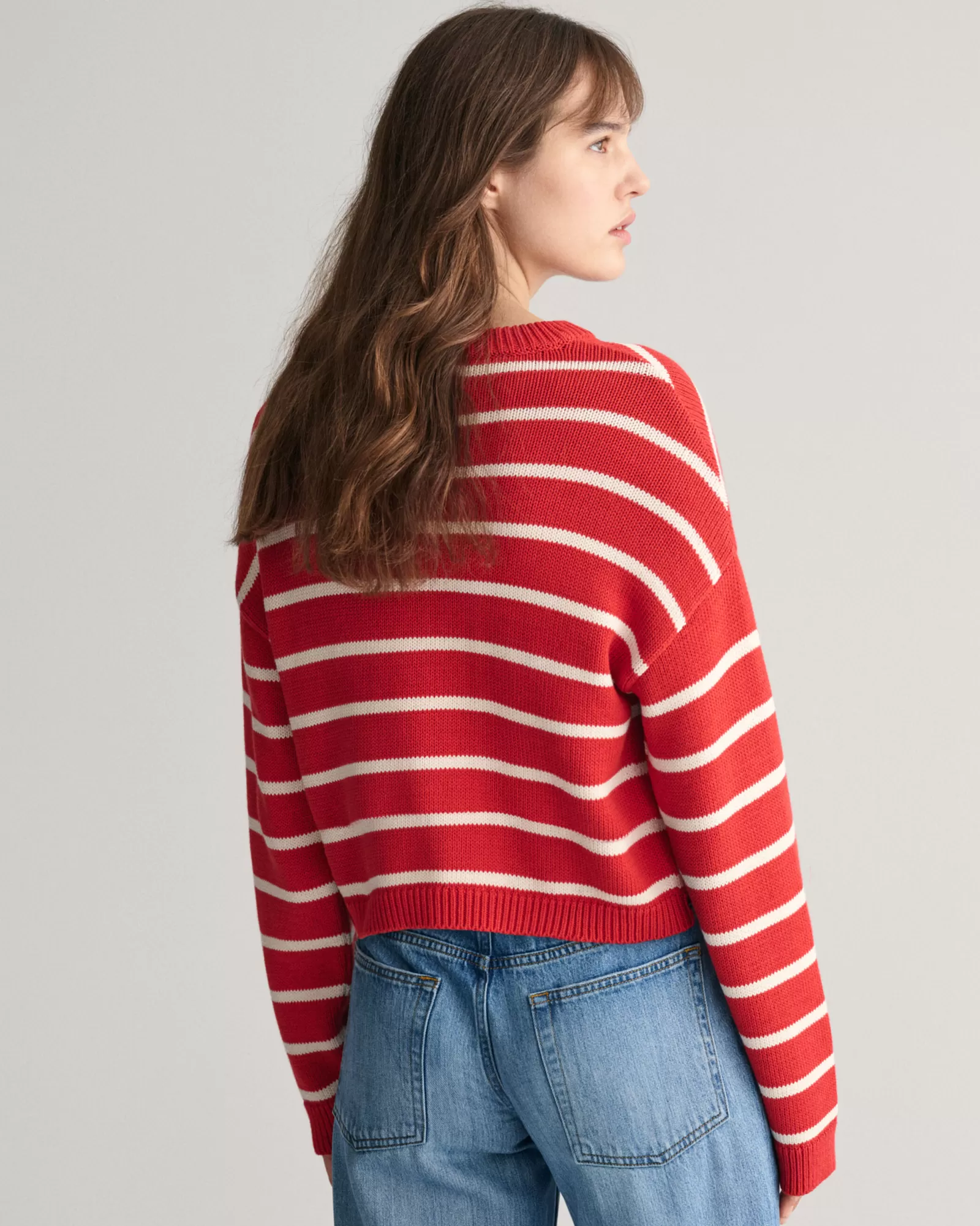 GANT Striped Crew Neck Sweater | Stickat