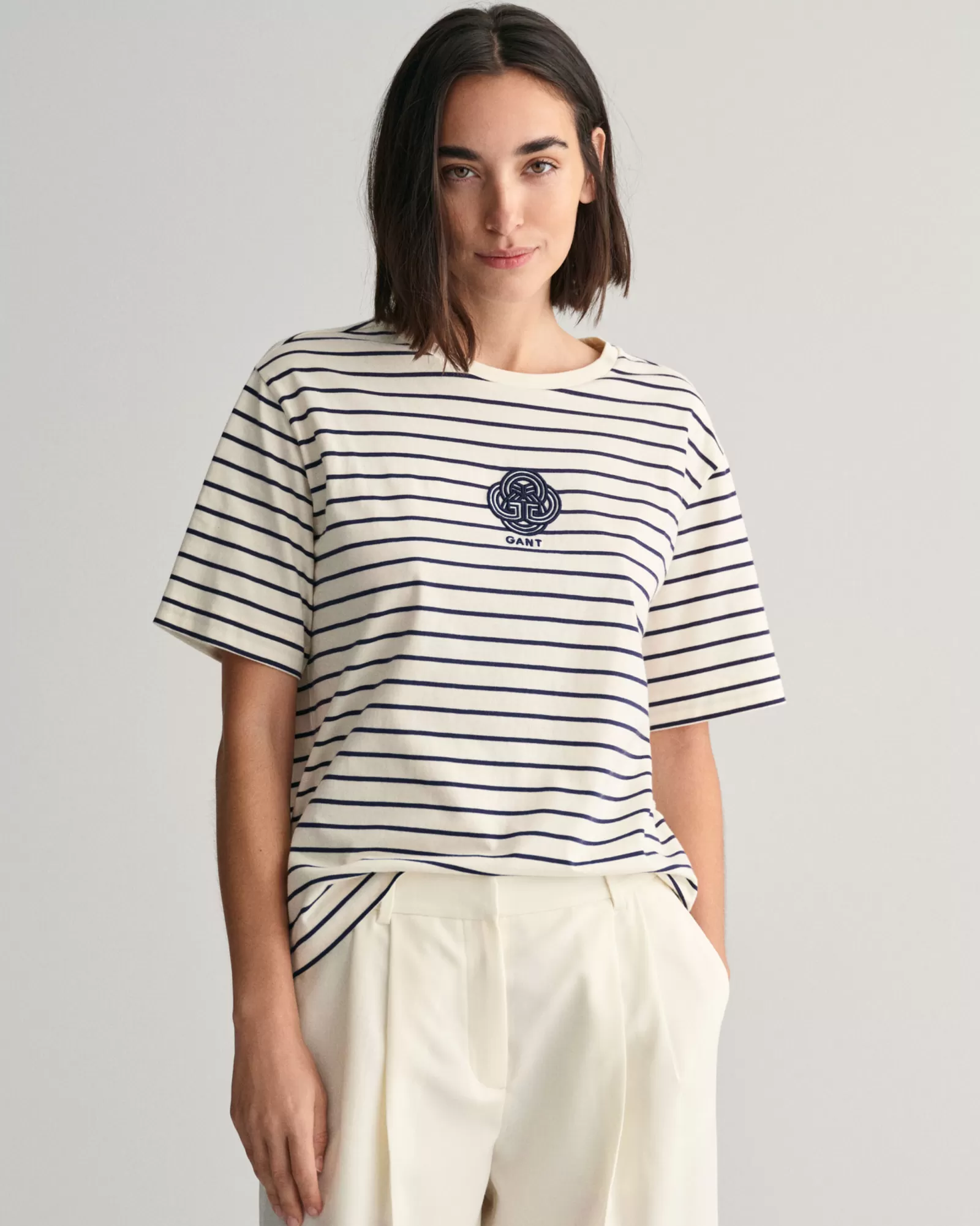 GANT Striped Monogram T-Shirt | T-shirtar & Toppar