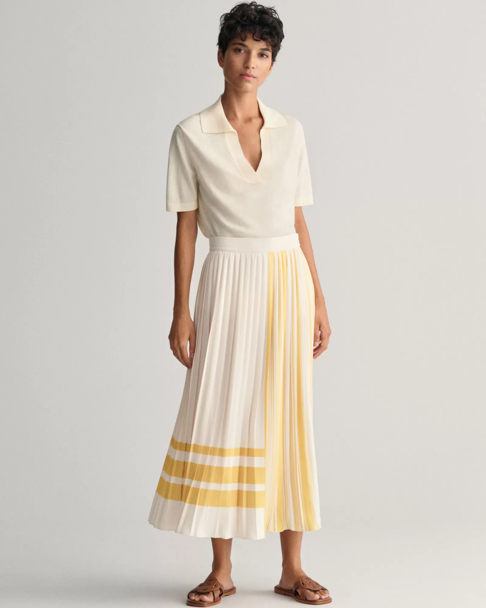 GANT Striped Pleated Skirt | Kjolar