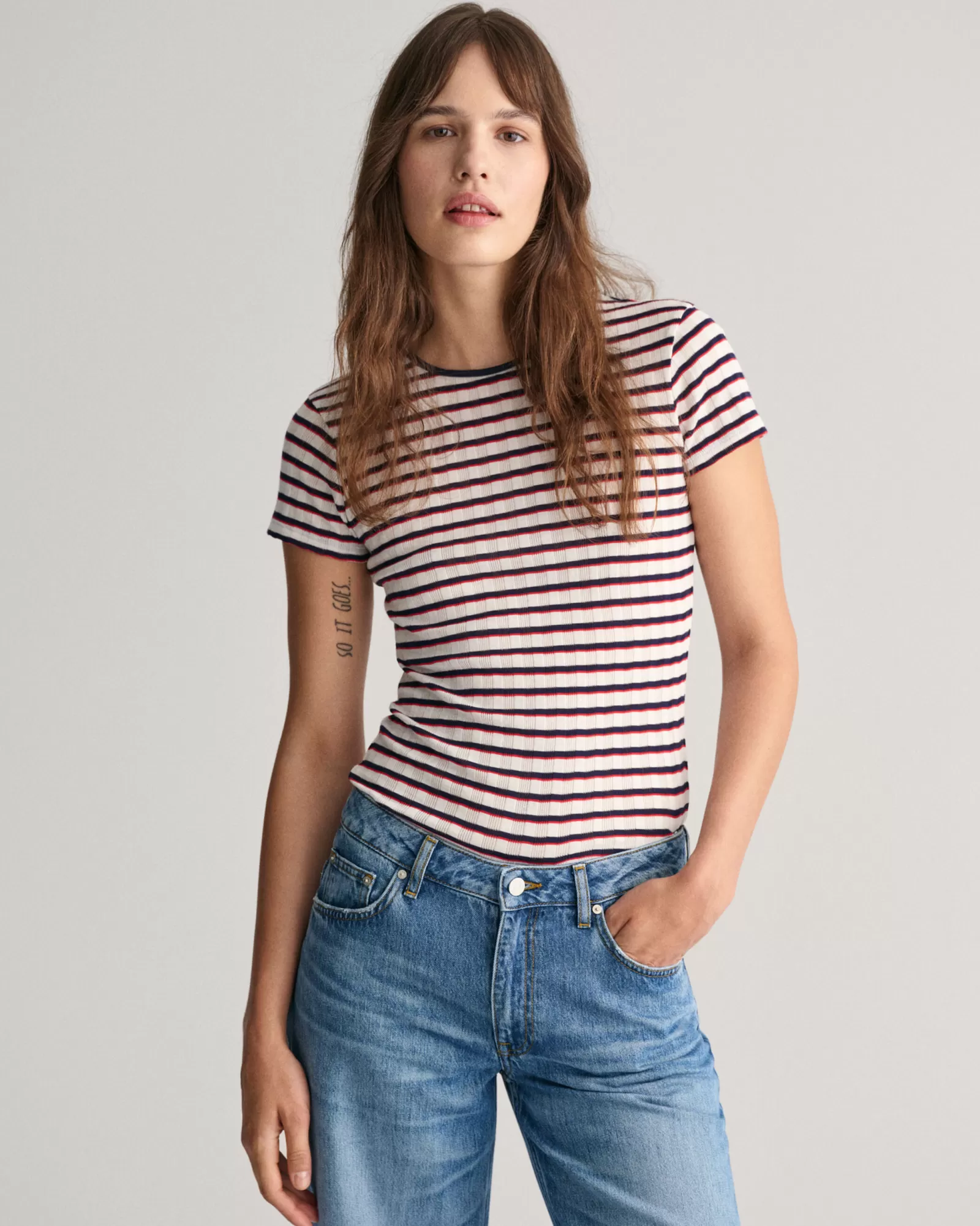 GANT Striped Ribbed T-Shirt | T-shirtar & Toppar