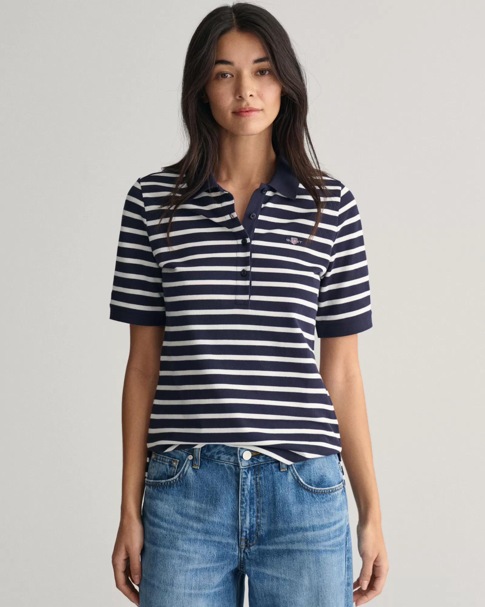 GANT Striped Shield Piqué Polo Shirt | Pikéer