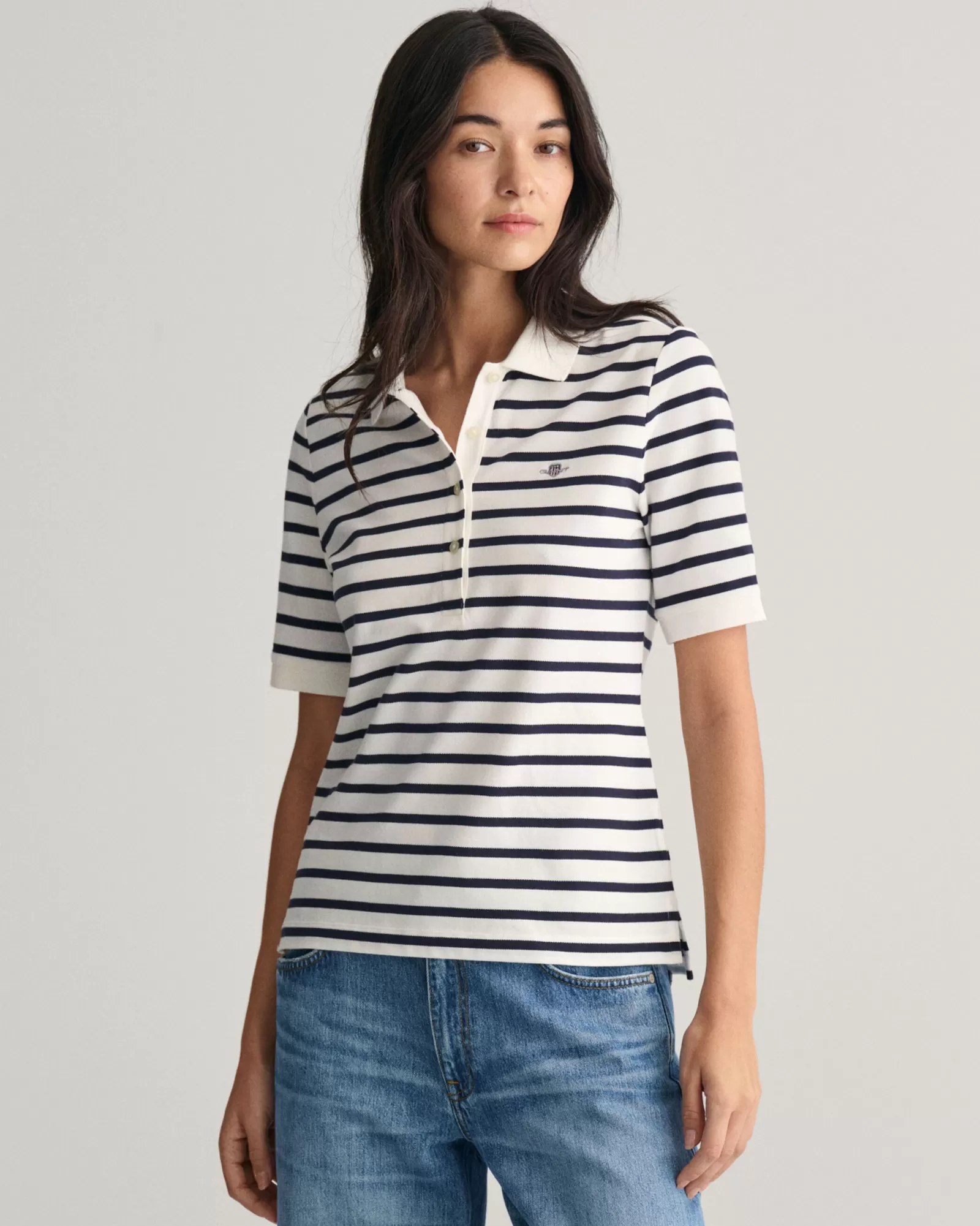 GANT Striped Shield Piqué Polo Shirt | Pikéer