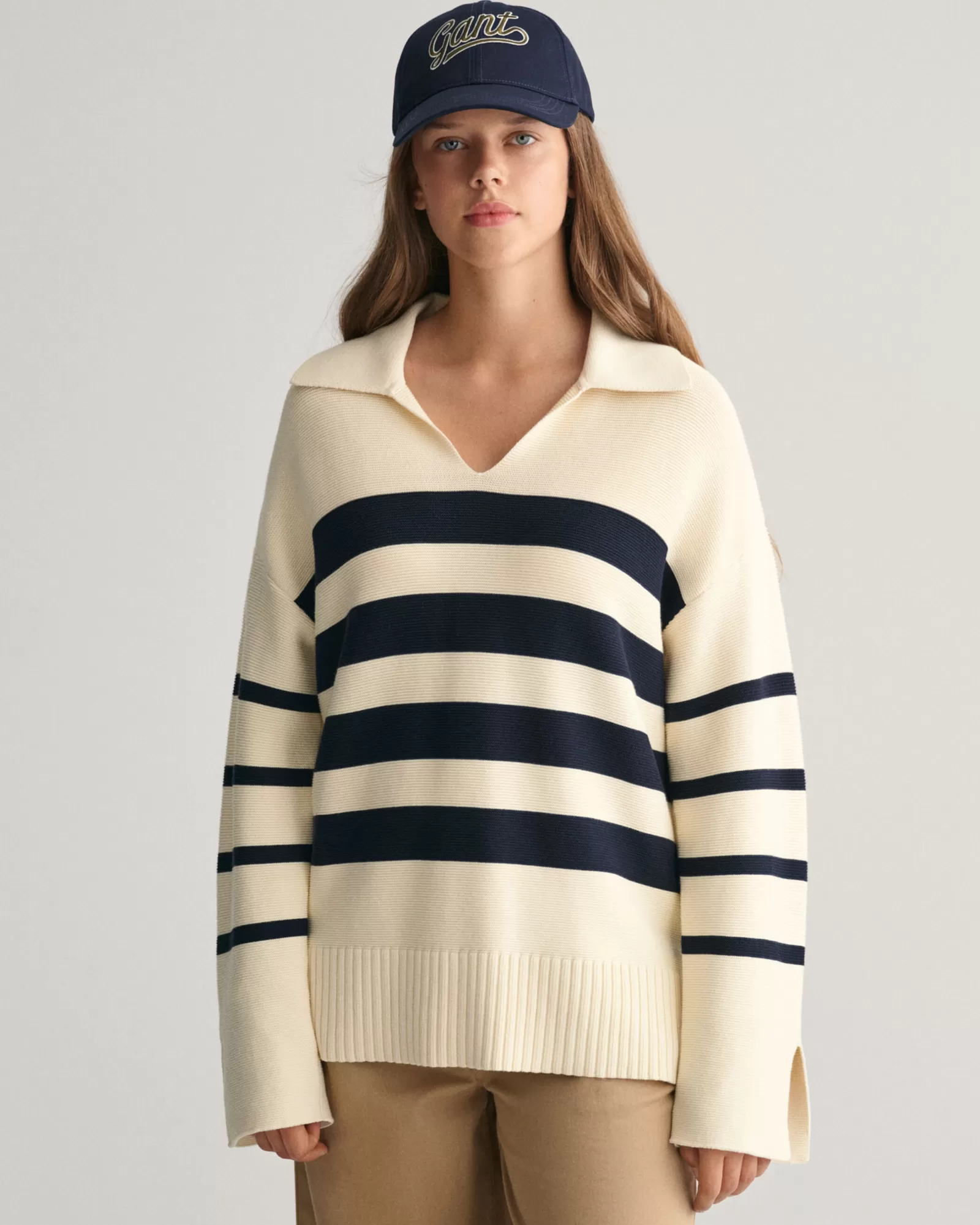 GANT Teen Girls Breton Striped Sweater | Barn Stickat