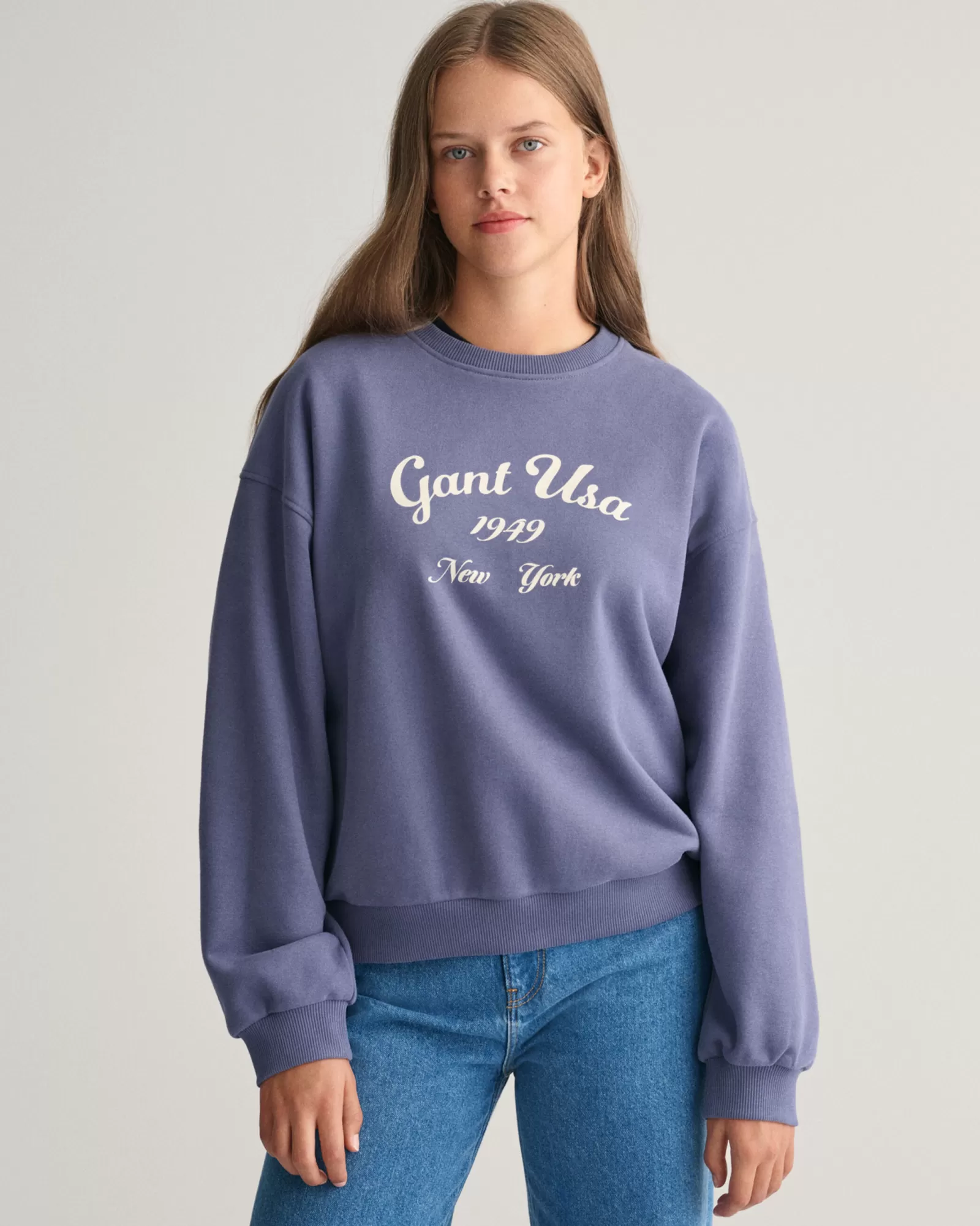 GANT Teen Girls Oversized Script Graphic Sweatshirt | Barn Hoodies & Tröjor