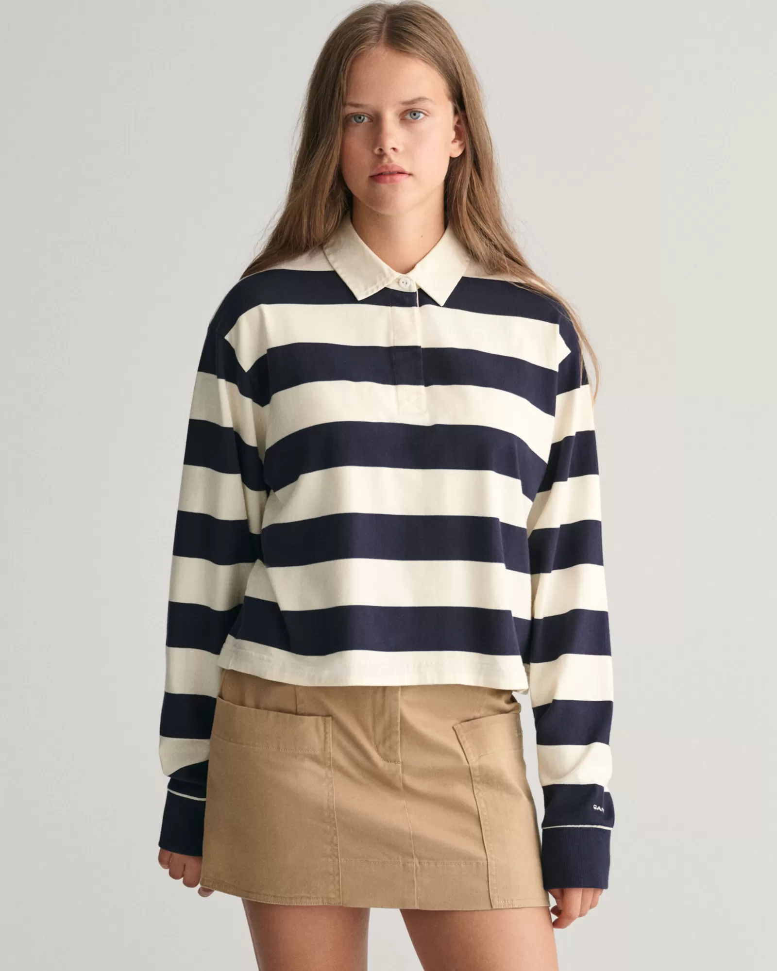 GANT Teen Girls Striped Cropped Rugger | Barn T-Shirts & Pikéer