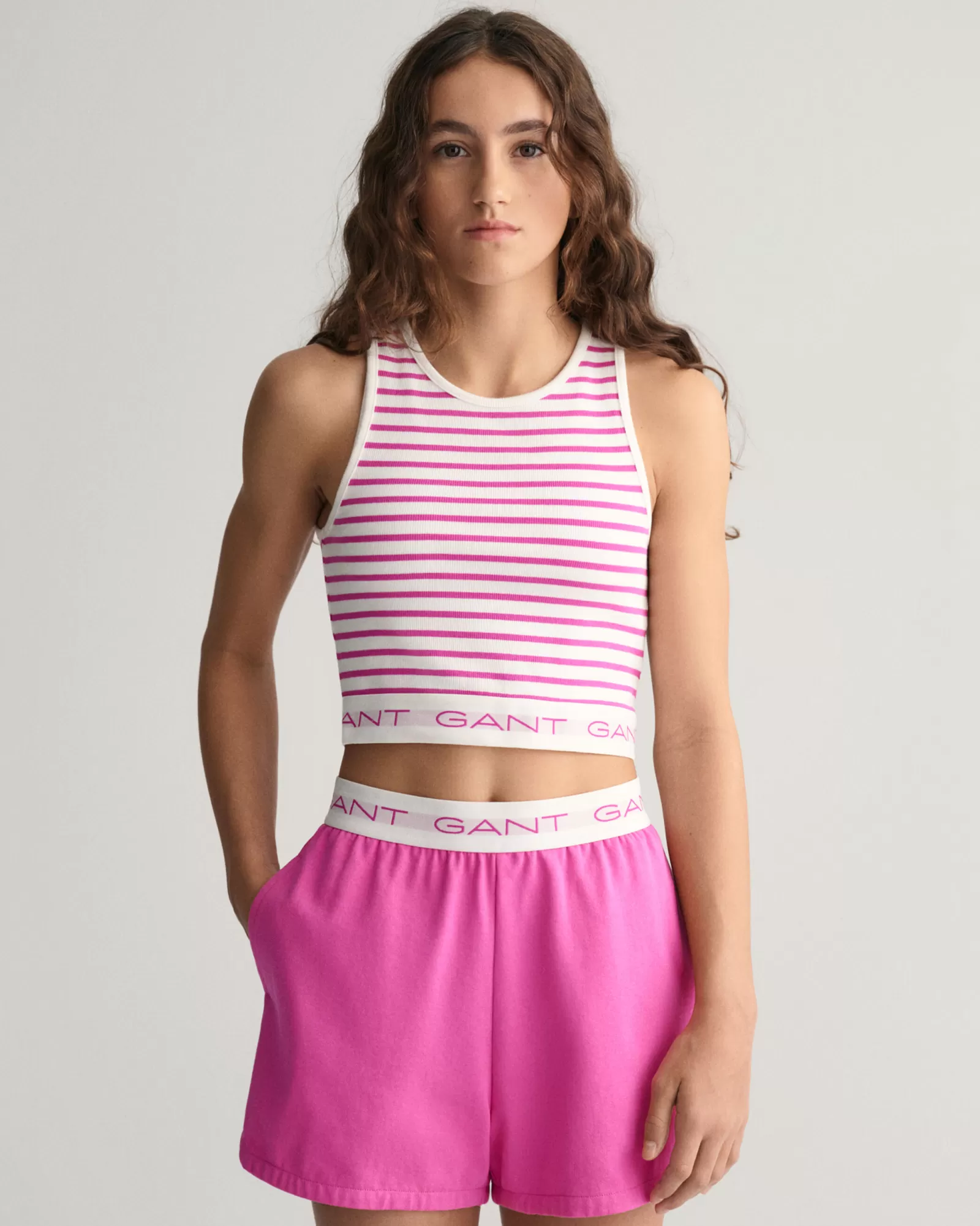 GANT Teen Girls Striped Rib Tank Top | Barn T-Shirts & Pikéer