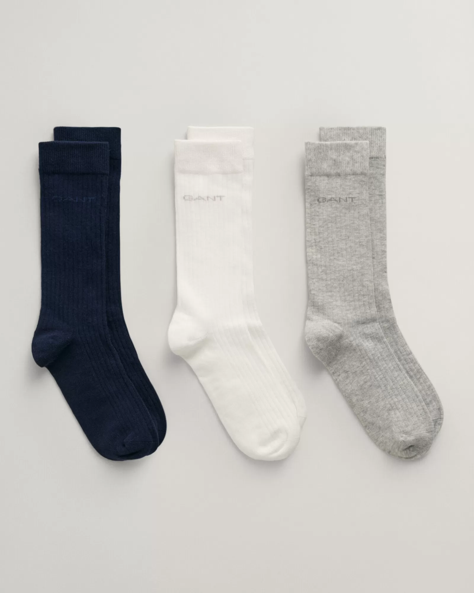 GANT Teens 3-Pack Tonal Logo Ribbed Socks | Barn Accessoarer | Accessoarer