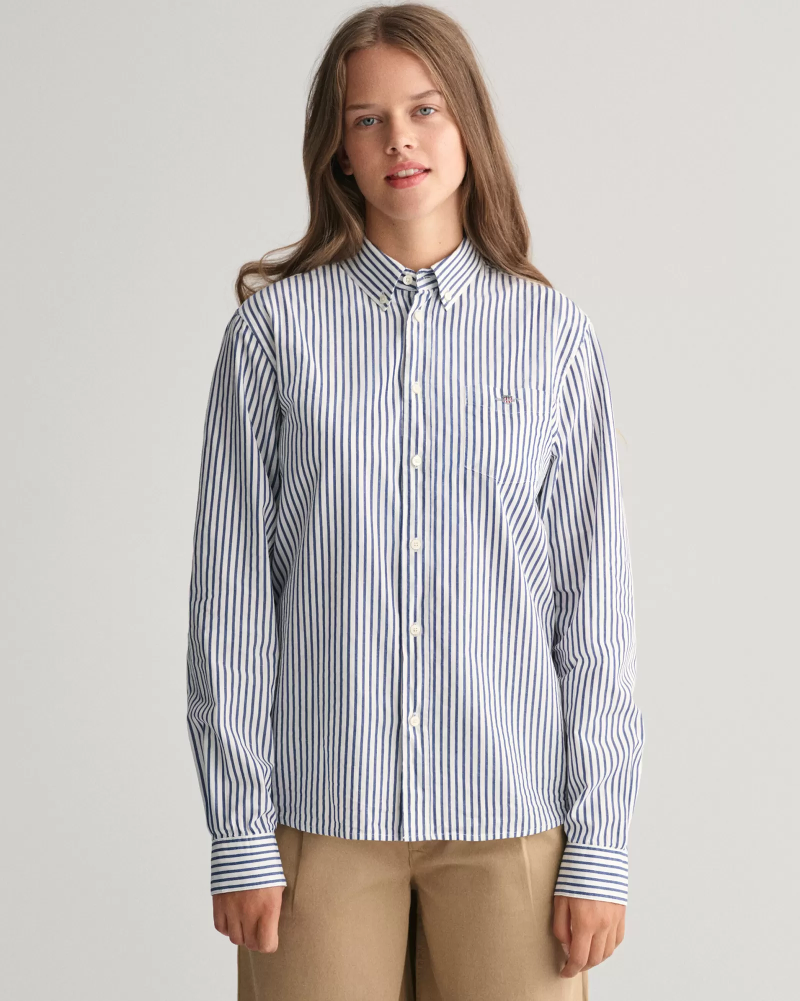 GANT Teens Shield Striped Poplin Shirt | Barn Skjortor