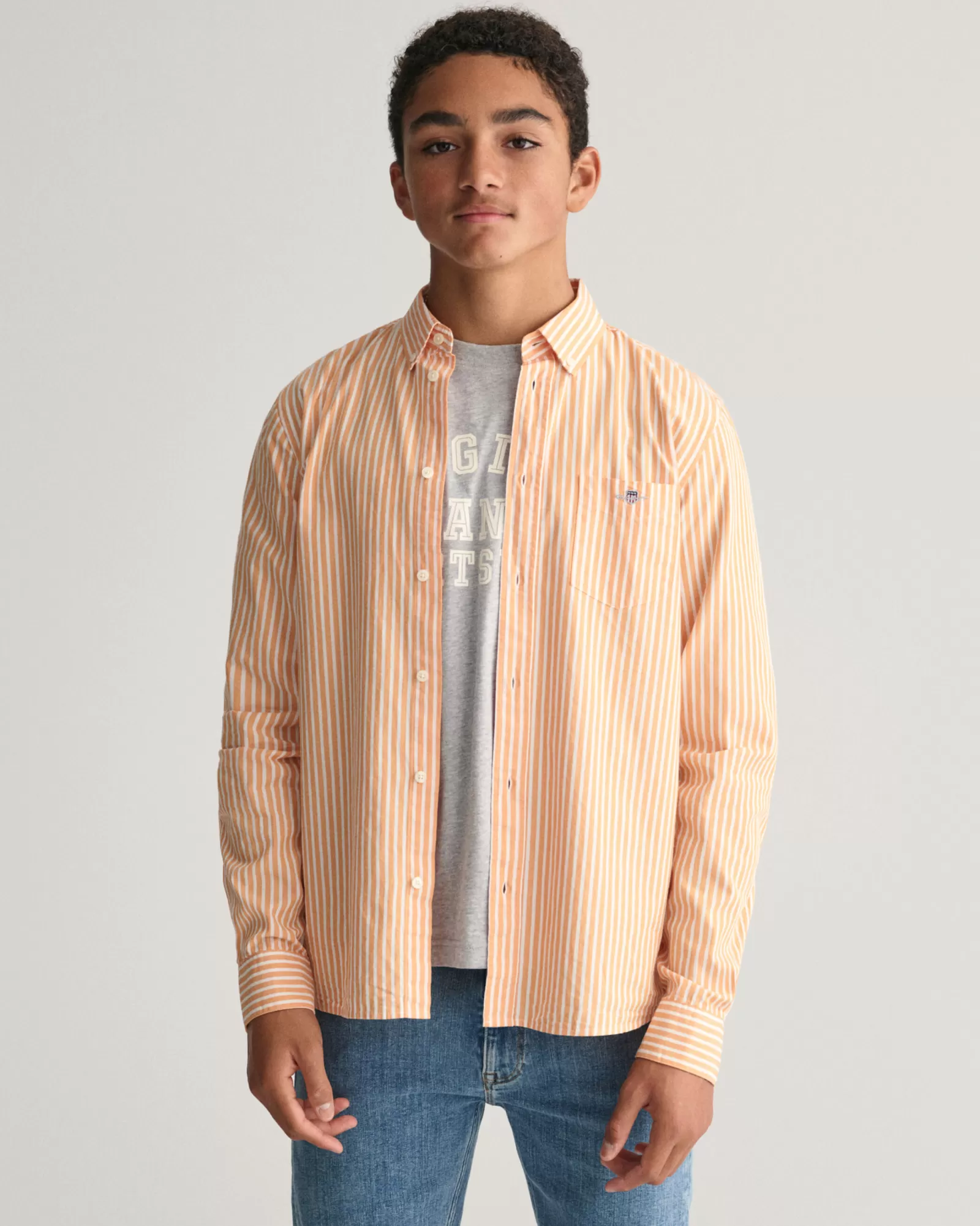 GANT Teens Shield Striped Poplin Shirt | Barn Skjortor | Skjortor