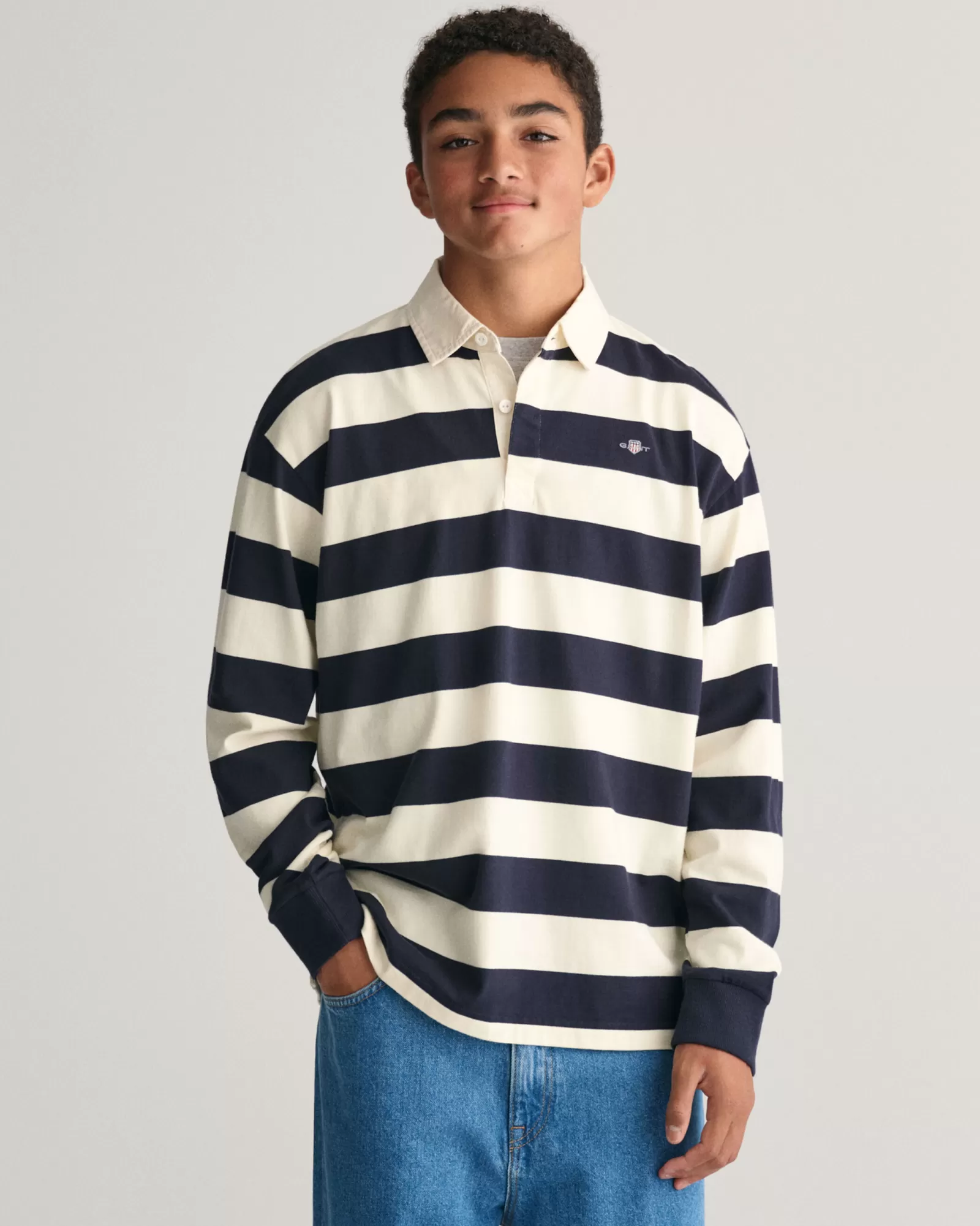 GANT Teens Shield Striped Rugger | Barn T-Shirts & Pikéer | T-Shirts & Pikéer