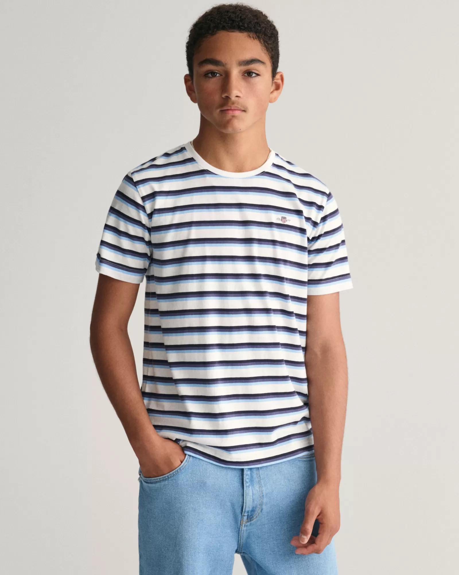 GANT Teens Shield Striped T-Shirt | Barn T-Shirts & Pikéer | T-Shirts & Pikéer